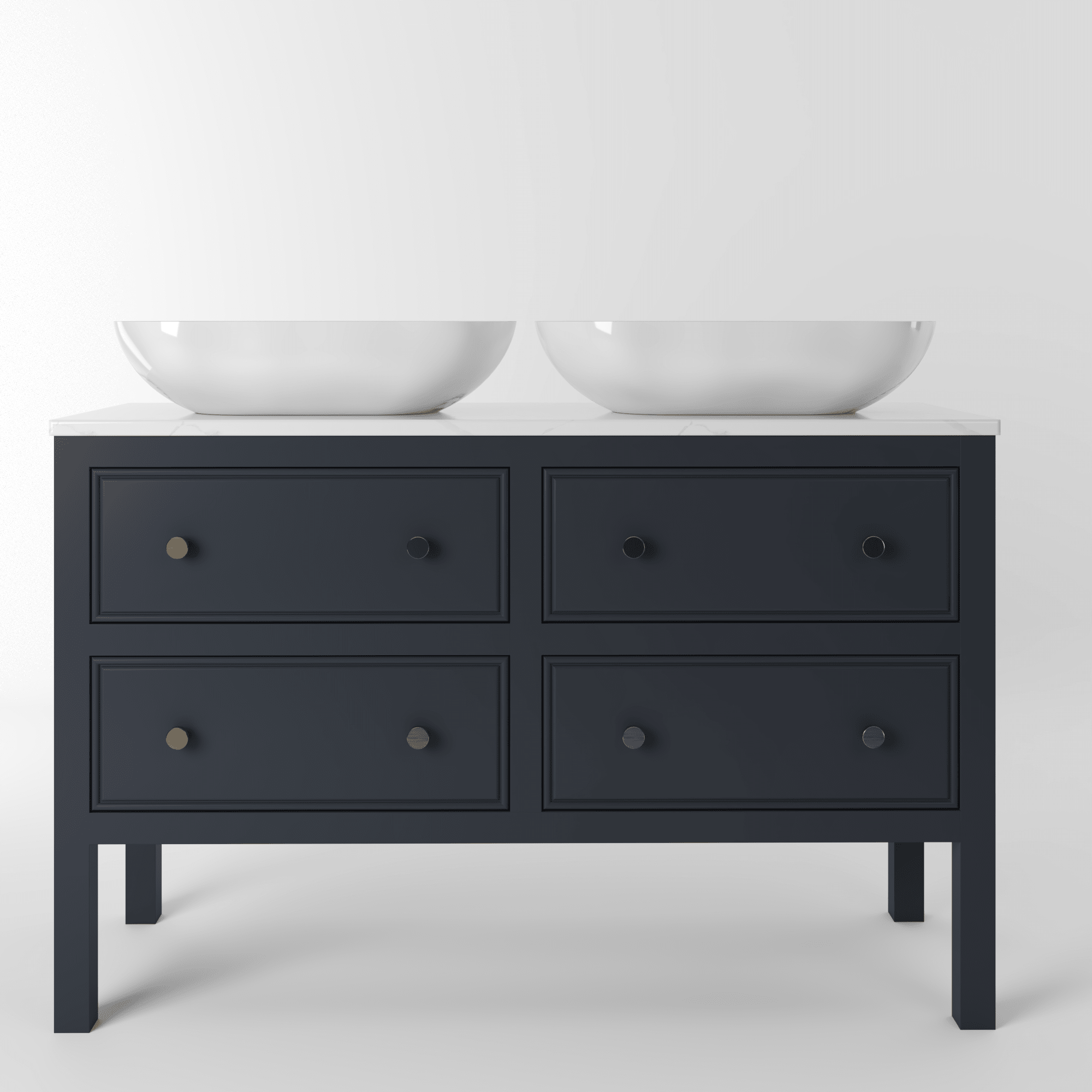 The Chester | Painted Beaded Double Vanity 1200mm Railings - Mockridge Design