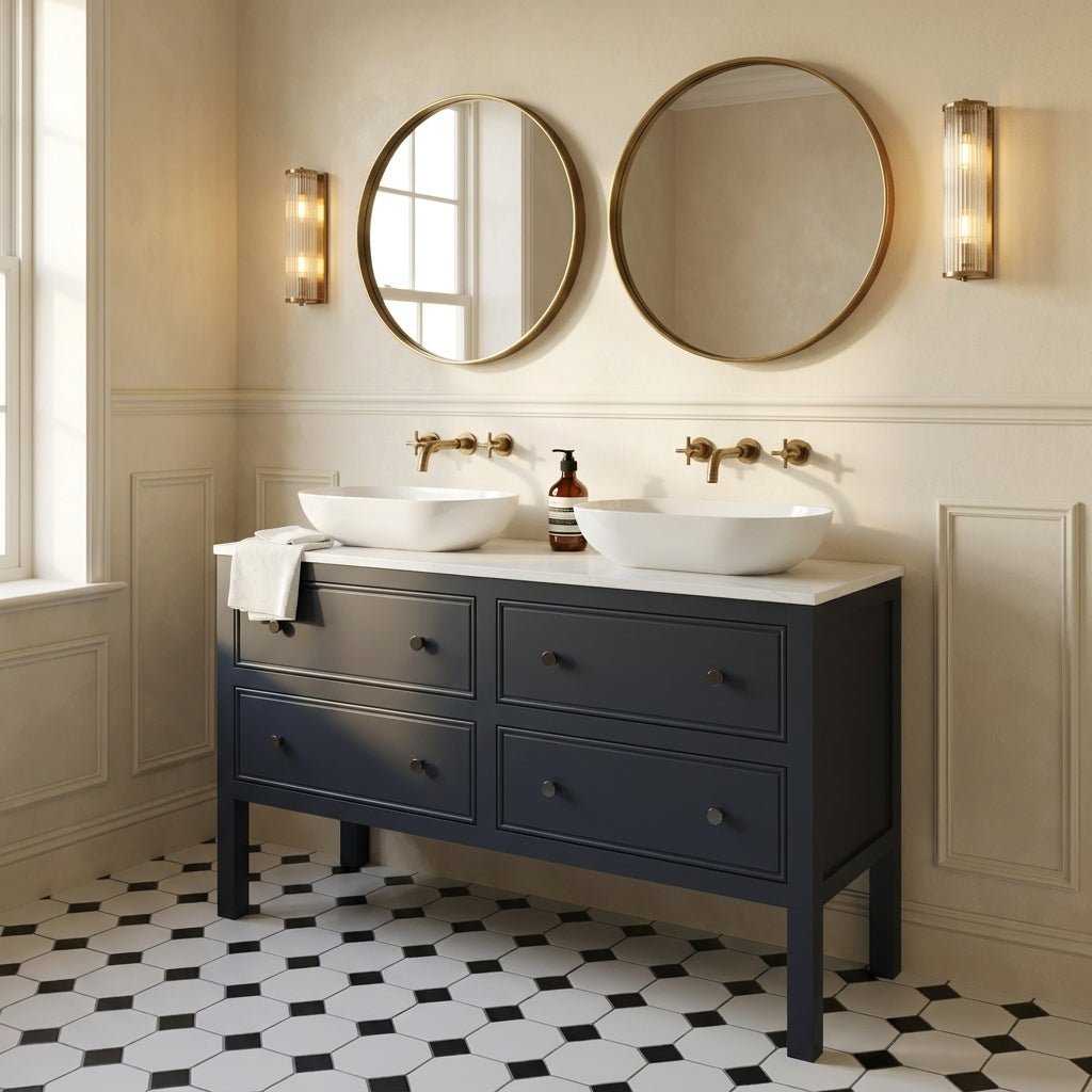 The Chester | Painted Beaded Double Vanity 1200mm Railings - Mockridge Design