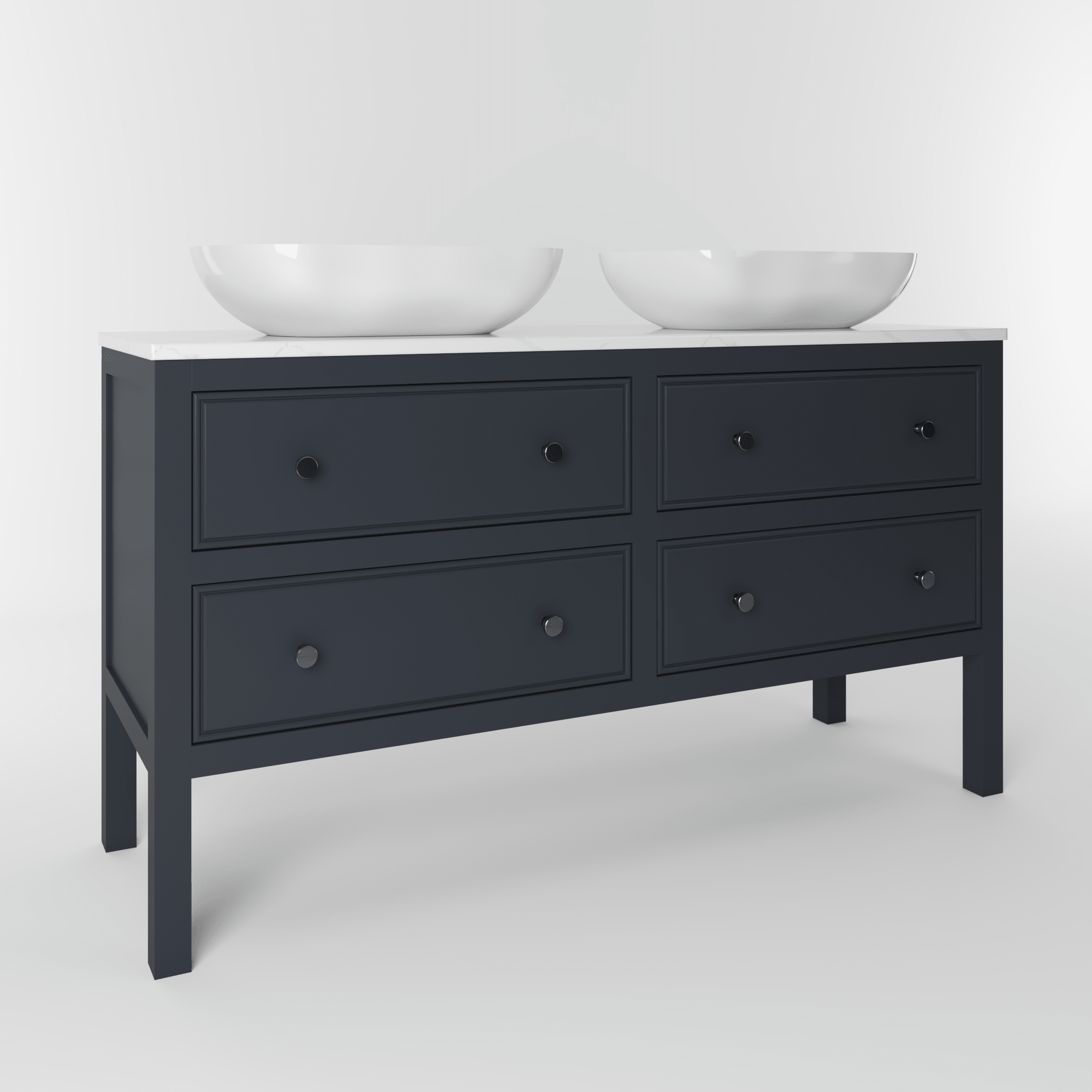 The Chester | Painted Beaded Double Vanity 1400mm Railings - Mockridge Design