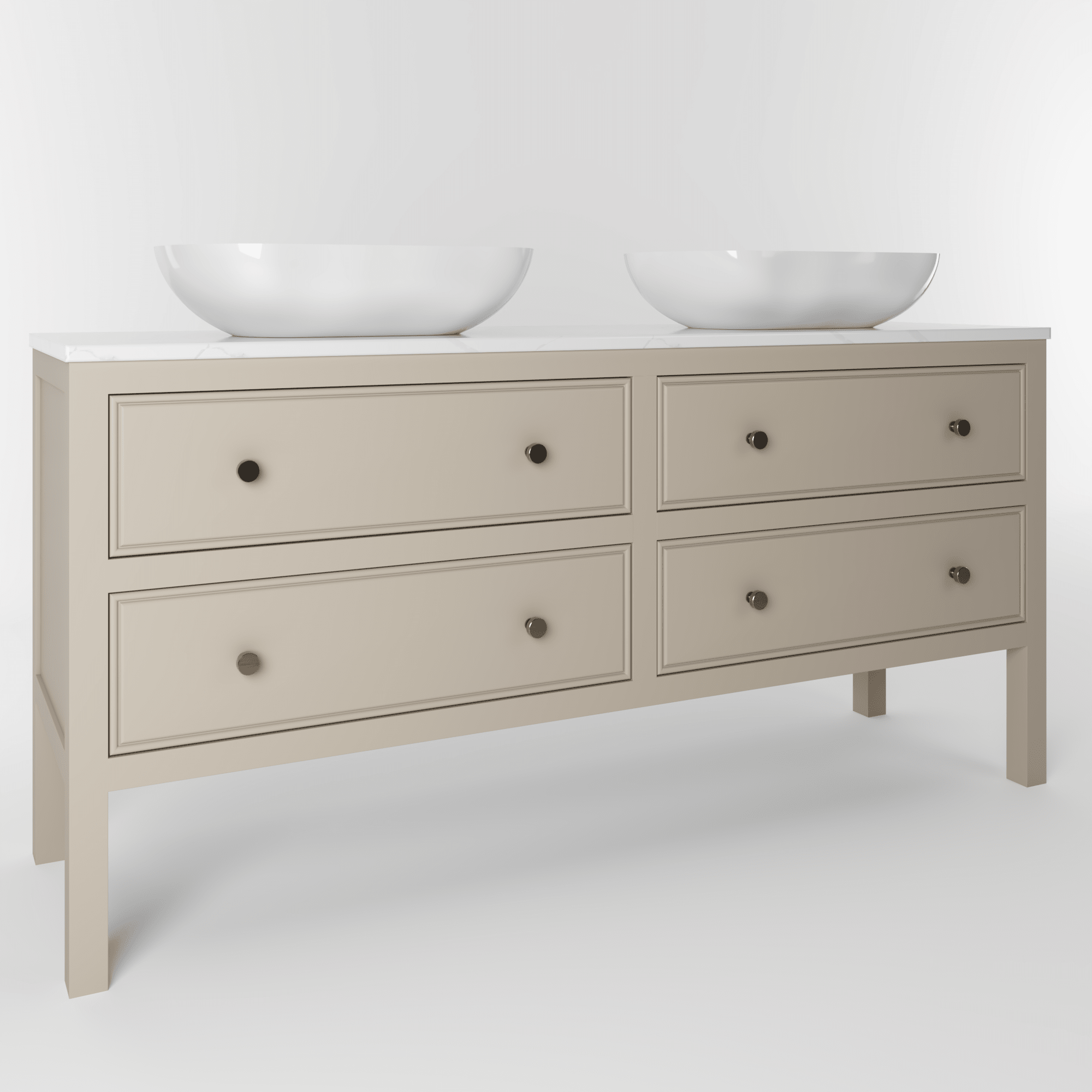 The Chester | Painted Beaded Double Vanity 1600mm Elephants Breath - Mockridge Design