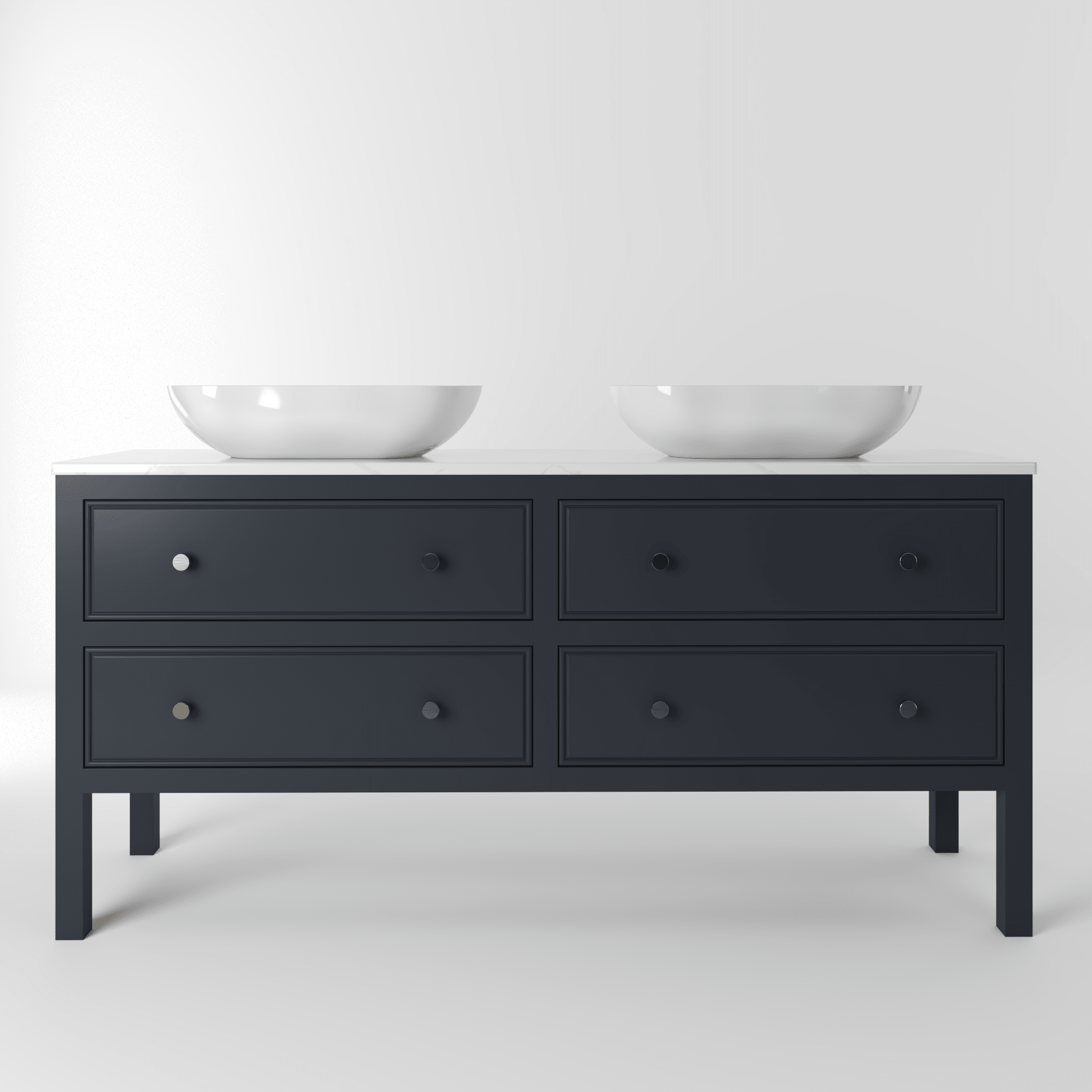 The Chester | Painted Beaded Double Vanity 1600mm Railings - Mockridge Design