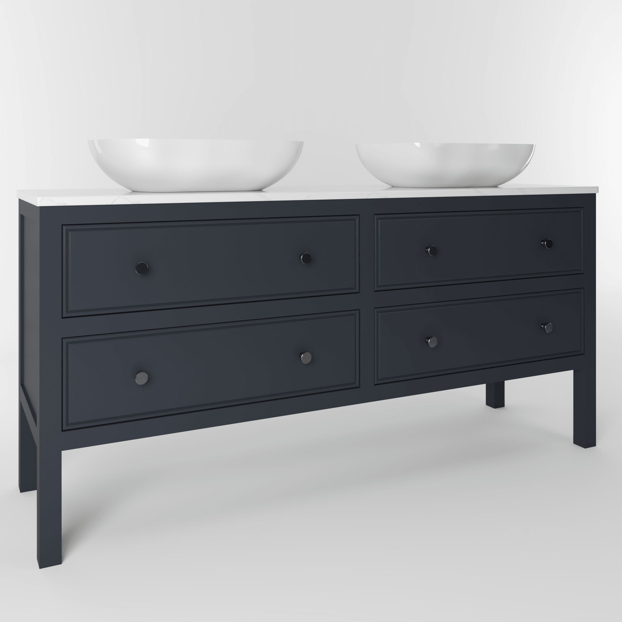 The Chester | Painted Beaded Double Vanity 1600mm Railings - Mockridge Design