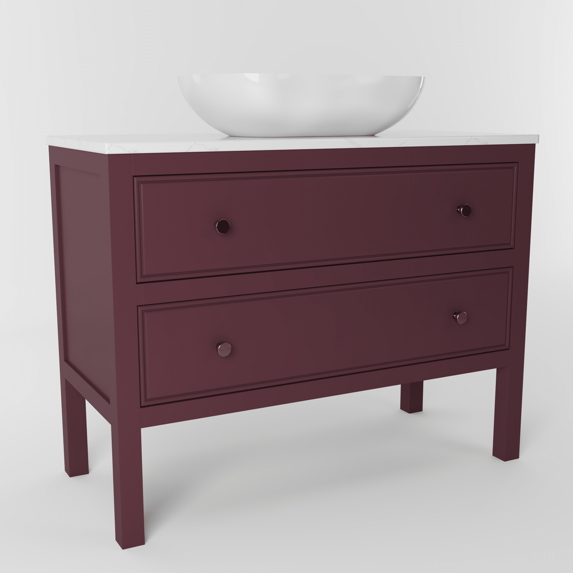 The Chester | Painted Beaded Vanity 1000mm Brinjal - Mockridge Design