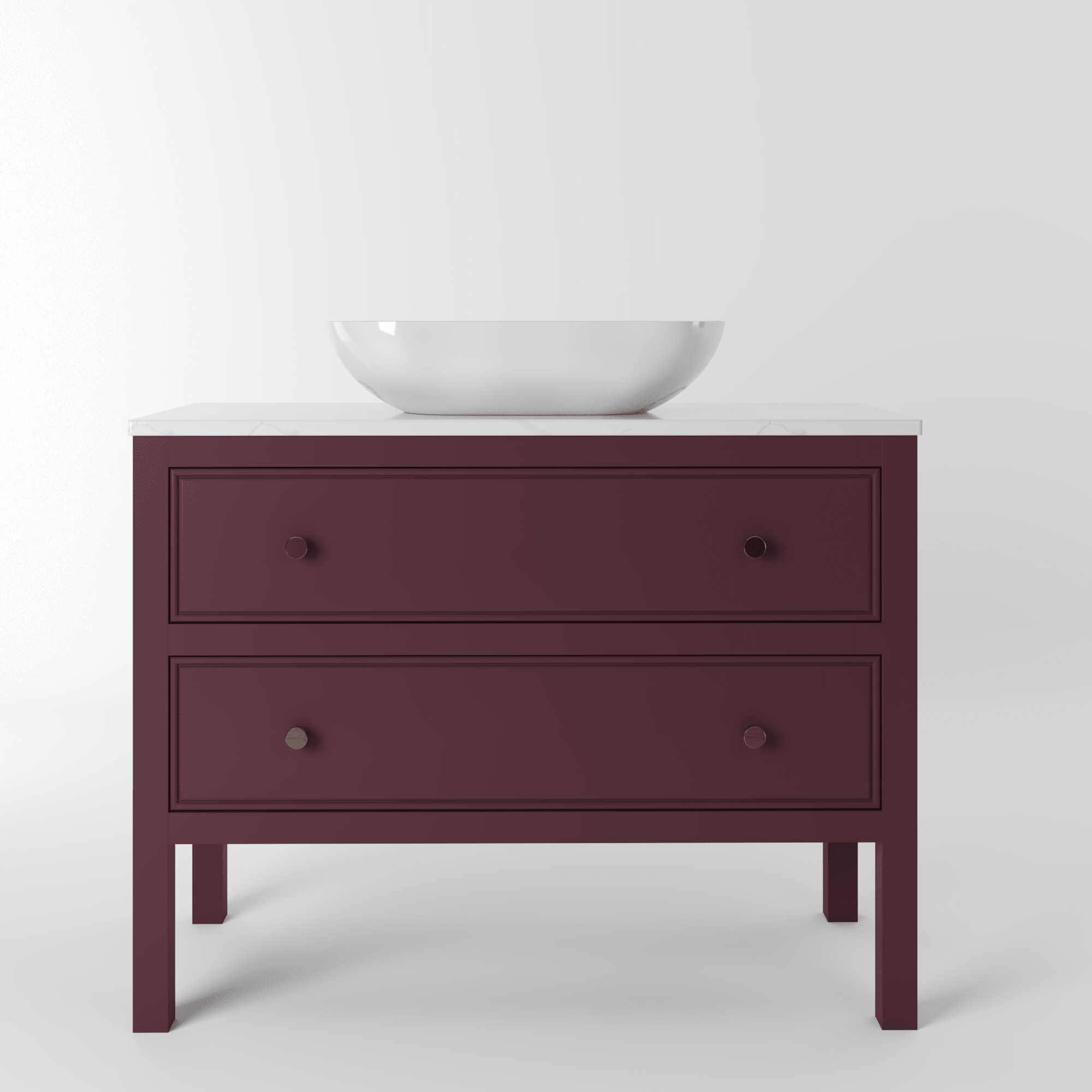 The Chester | Painted Beaded Vanity 1000mm Brinjal - Mockridge Design