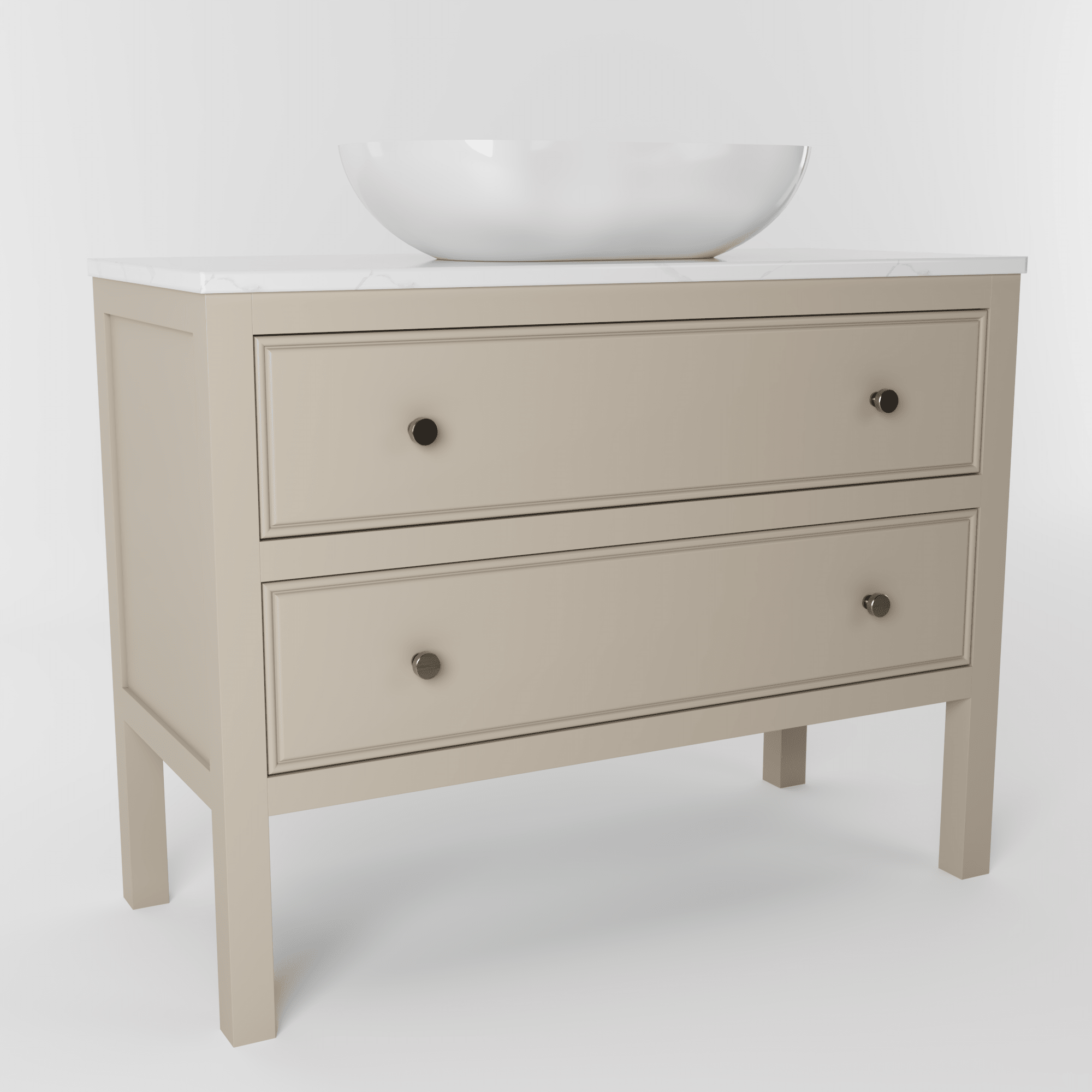 The Chester | Painted Beaded Vanity 1000mm Elephants Breath - Mockridge Design