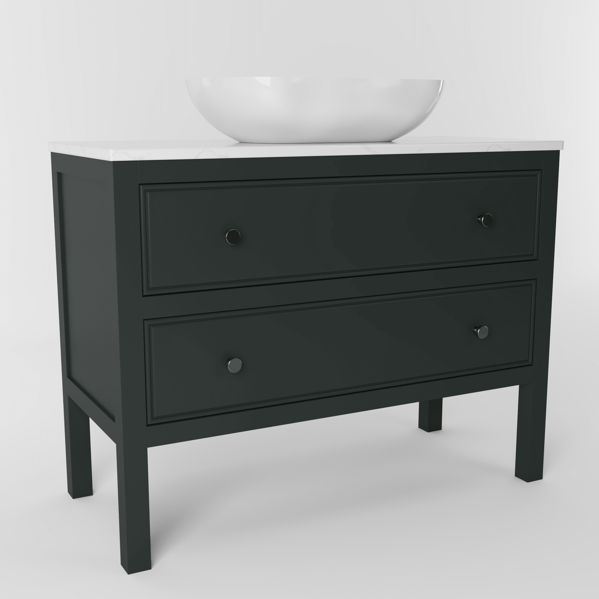 The Chester | Painted Beaded Vanity 1000mm Studio Green - Mockridge Design