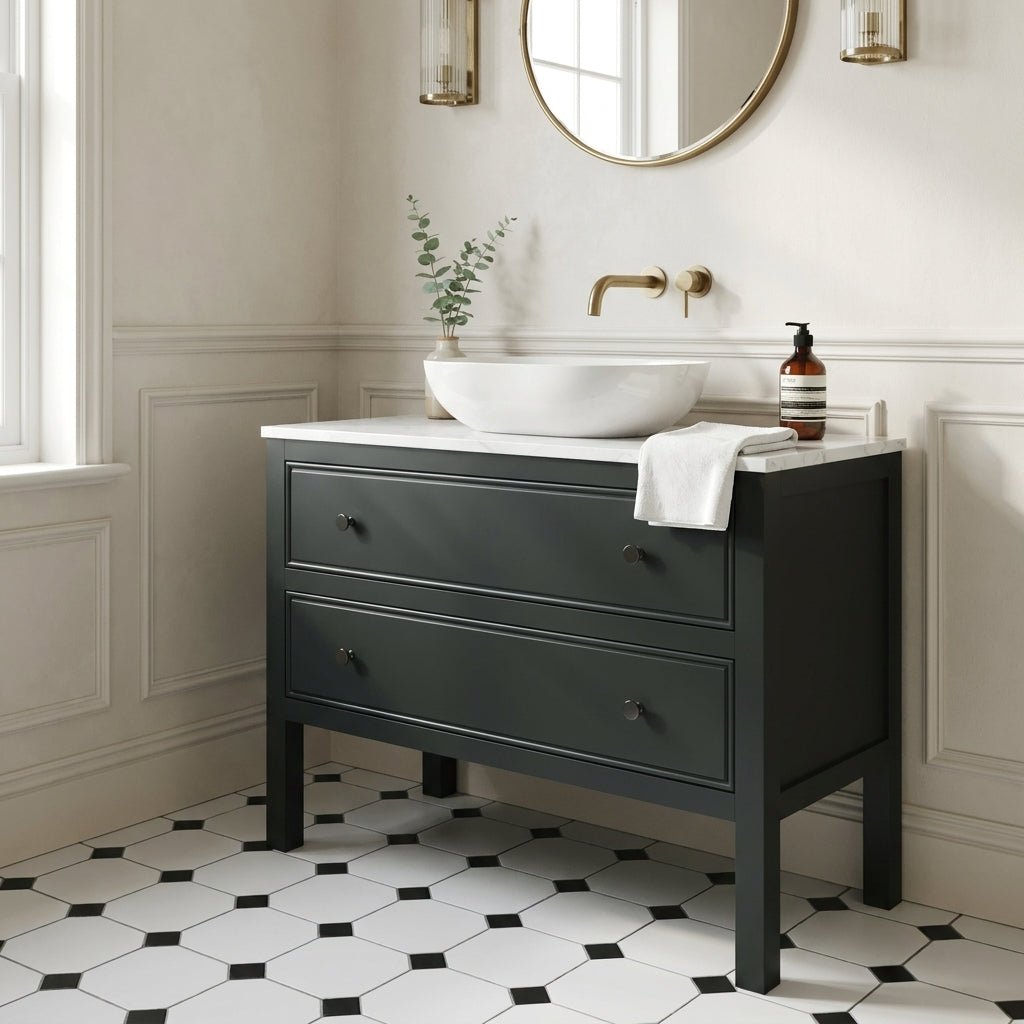 The Chester | Painted Beaded Vanity 1000mm Studio Green - Mockridge Design