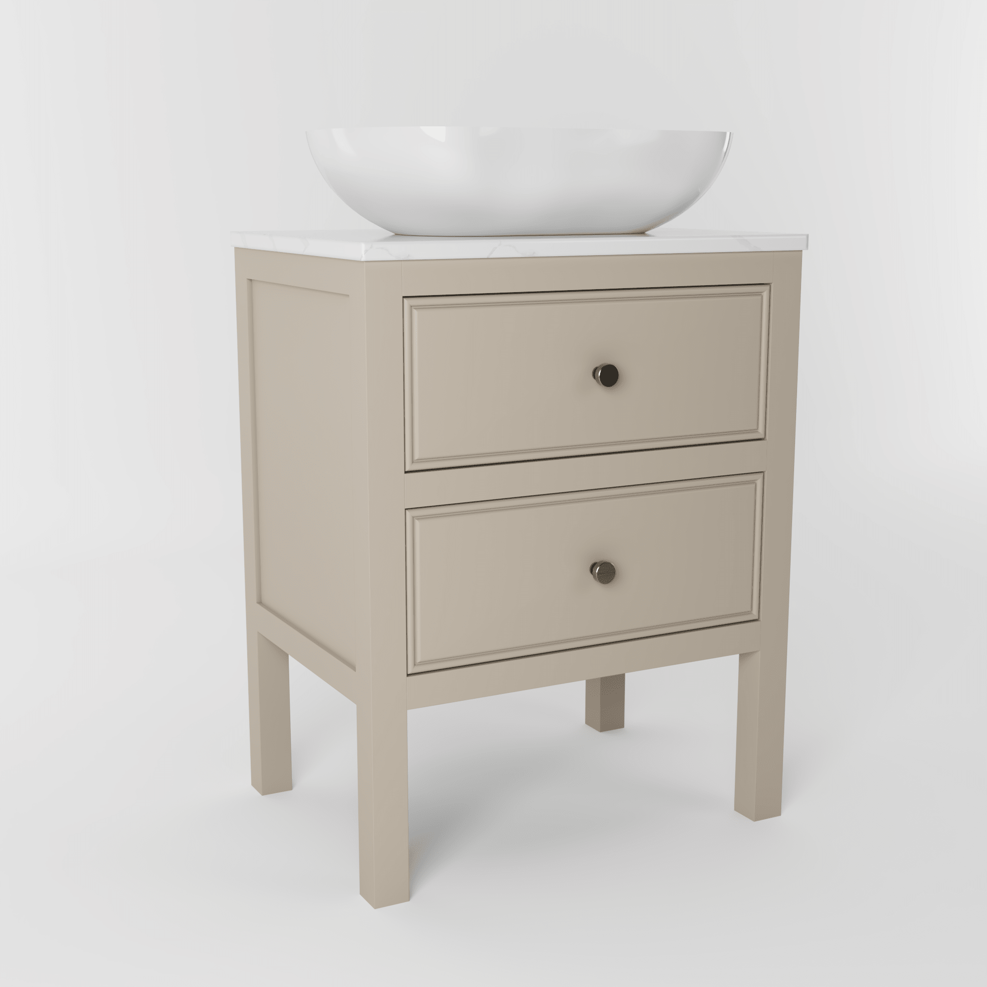 The Chester | Painted Beaded Vanity 600mm Elephants Breath - Mockridge Design