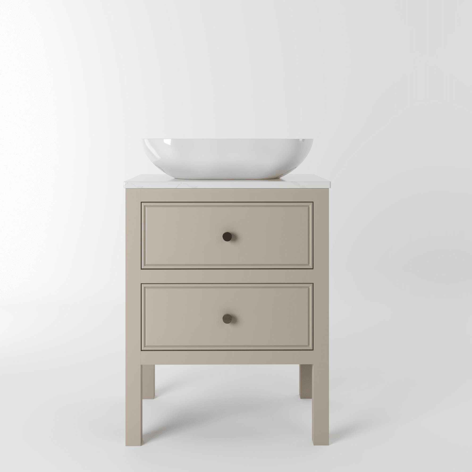 The Chester | Painted Beaded Vanity 600mm Elephants Breath - Mockridge Design