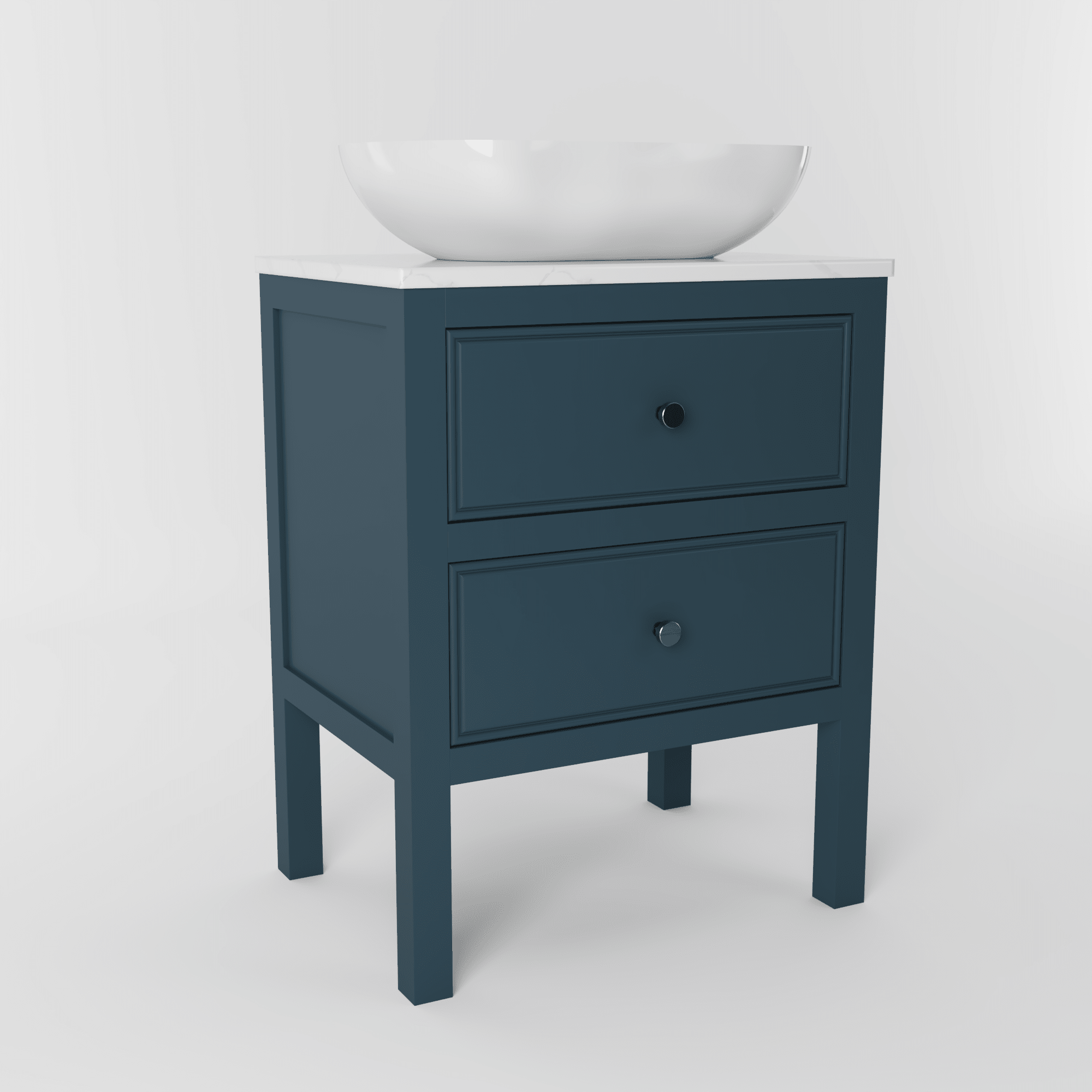 The Chester | Painted Beaded Vanity 600mm Stiffkey Blue - Mockridge Design