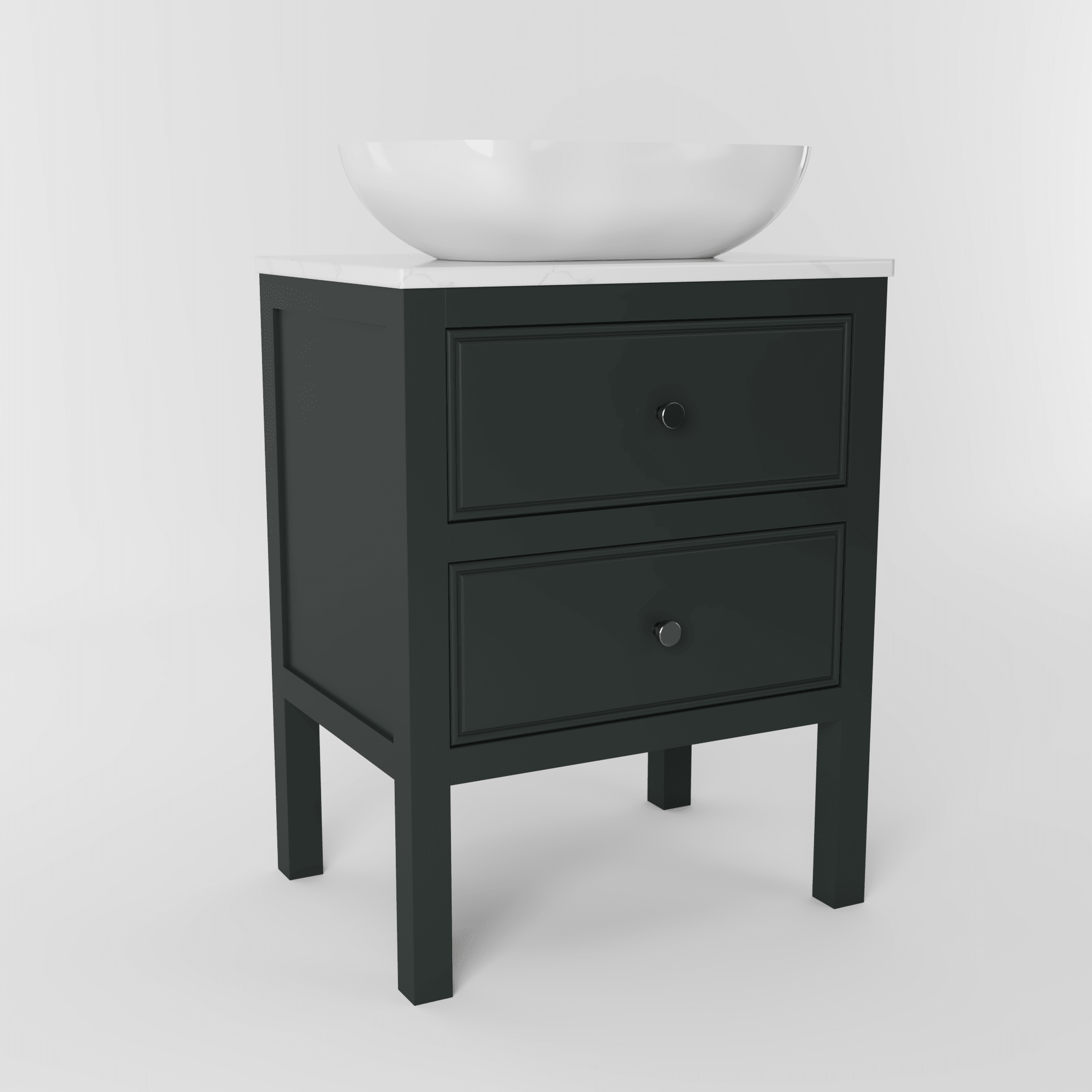 The Chester | Painted Beaded Vanity 600mm Studio Green - Mockridge Design