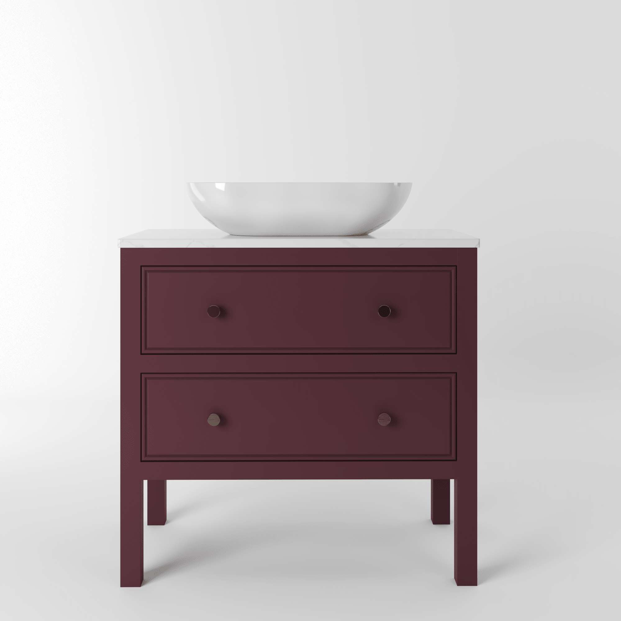 The Chester | Painted Beaded Vanity 800mm Brinjal - Mockridge Design