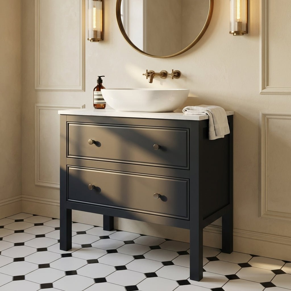 The Chester | Painted Beaded Vanity 800mm Railings - Mockridge Design