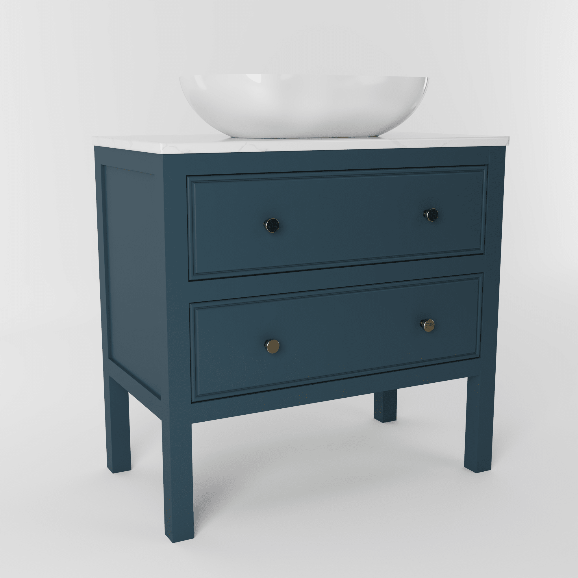 The Chester | Painted Beaded Vanity 800mm Stiffkey Blue - Mockridge Design