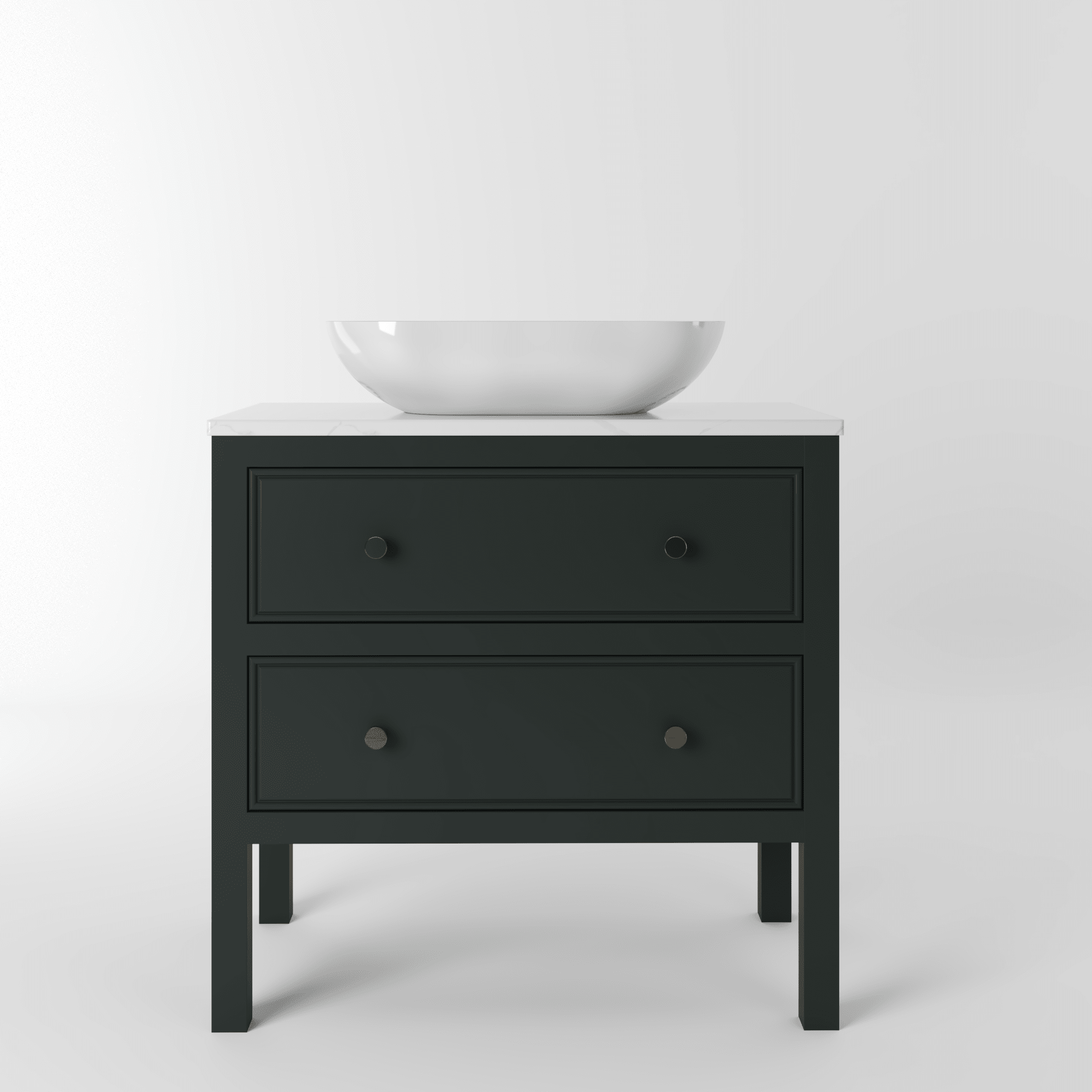 The Chester | Painted Beaded Vanity 800mm Studio Green - Mockridge Design