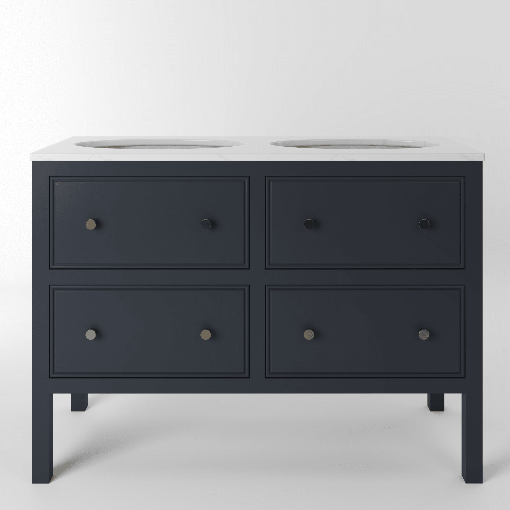 The Chester | Undermounted | Painted Beaded Double Vanity 1200mm Railings - Mockridge Design