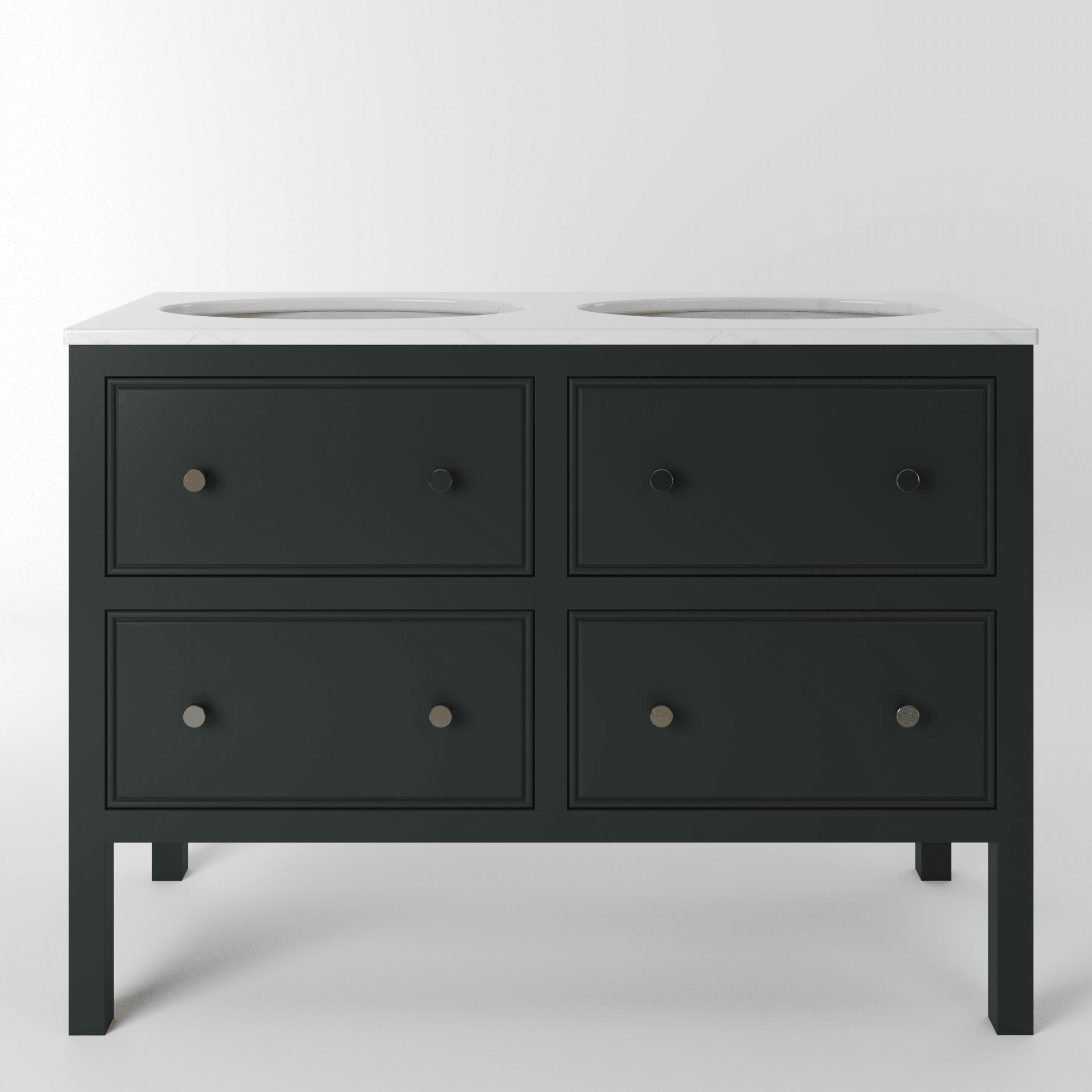 The Chester | Undermounted | Painted Beaded Double Vanity 1200mm Studio Green - Mockridge Design