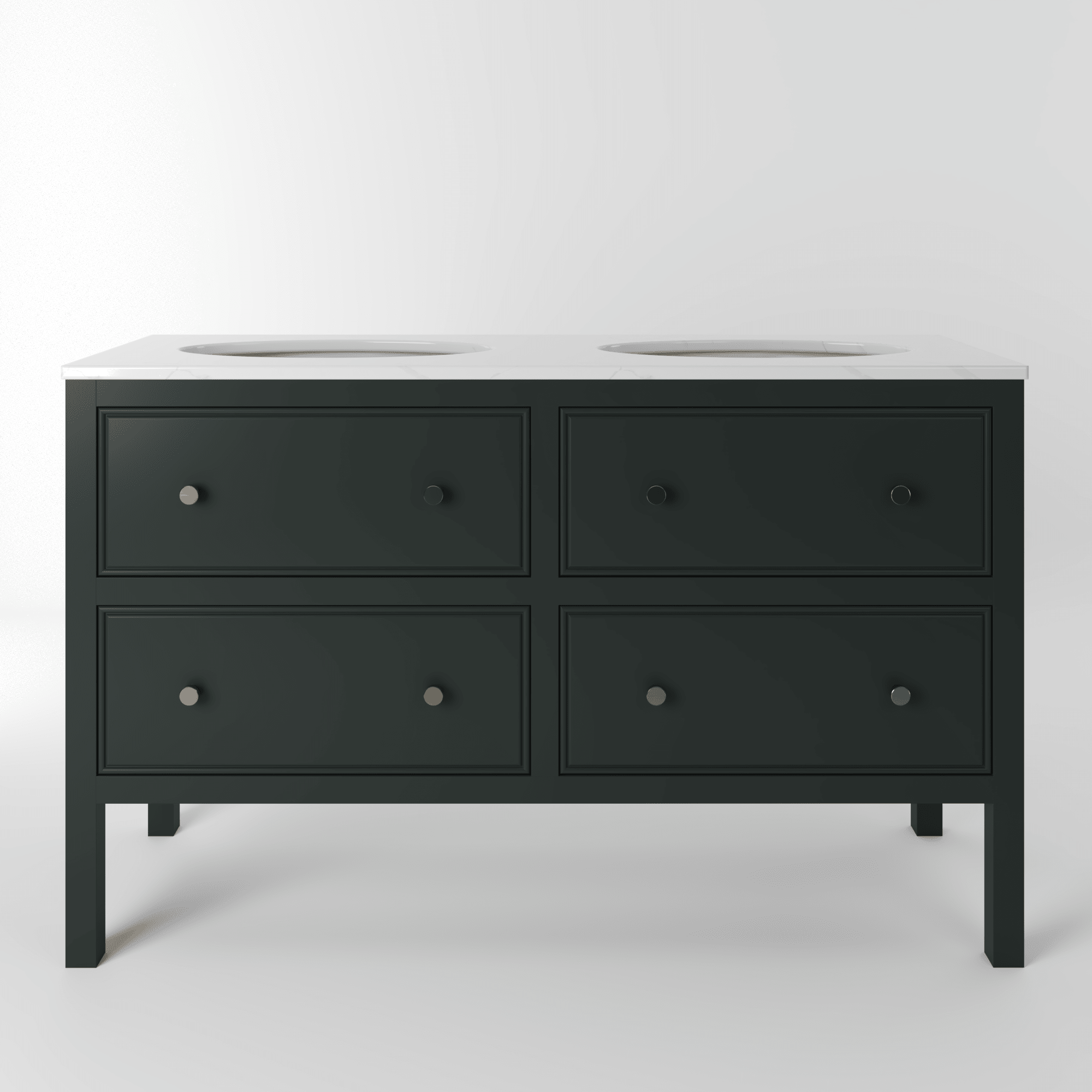 The Chester | Undermounted | Painted Beaded Double Vanity 1400mm Studio Green - Mockridge Design
