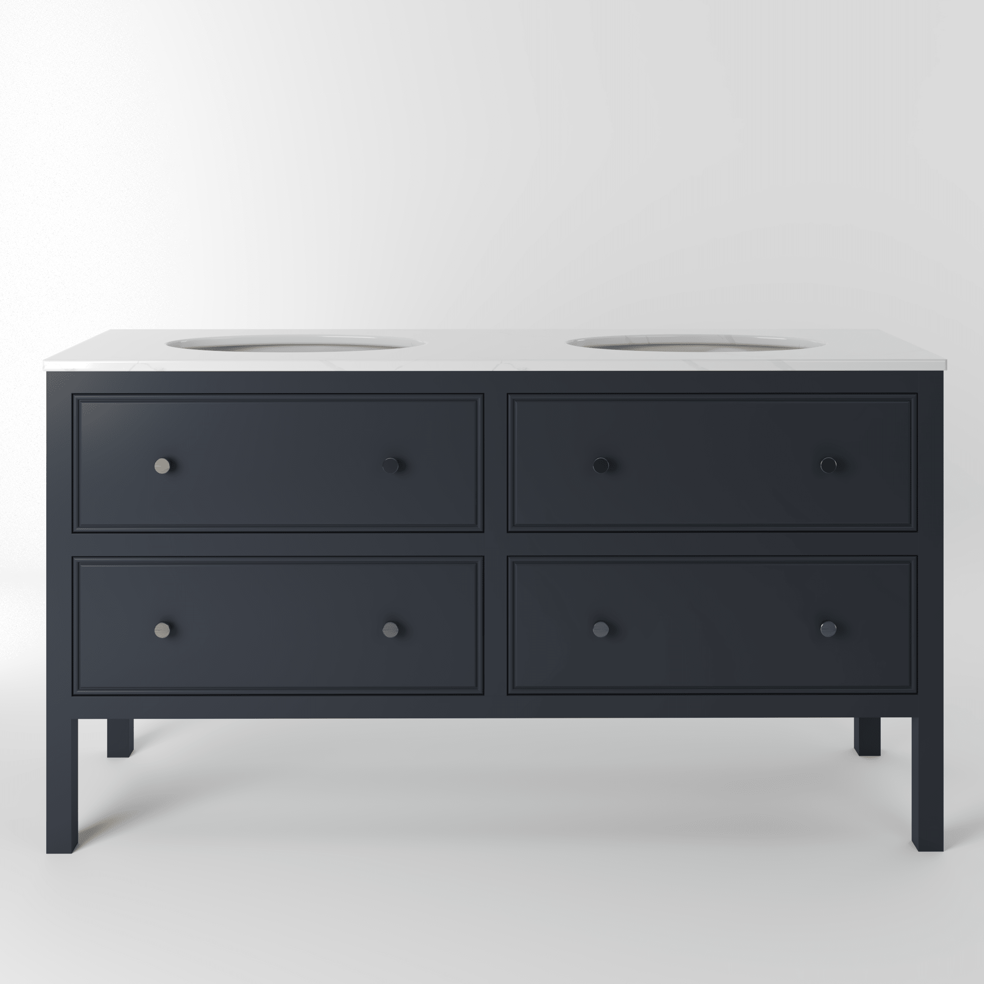 The Chester | Undermounted | Painted Beaded Double Vanity 1600mm Railings - Mockridge Design