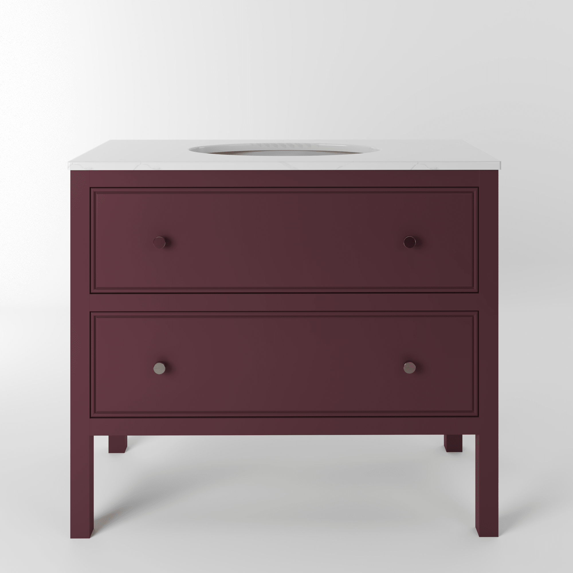 The Chester | Undermounted | Painted Beaded Vanity 1000mm Brinjal - Mockridge Design