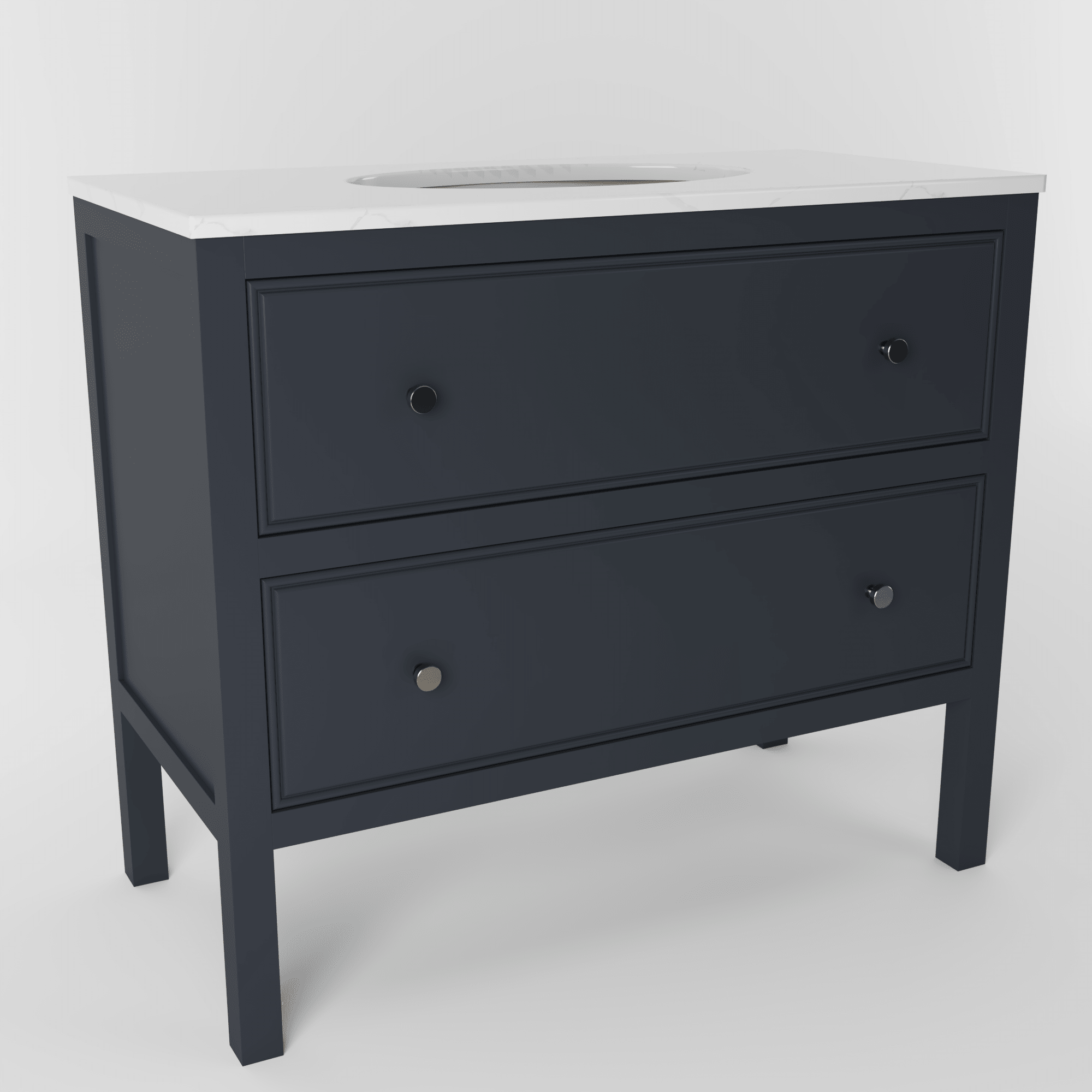 The Chester | Undermounted | Painted Beaded Vanity 1000mm Railings - Mockridge Design
