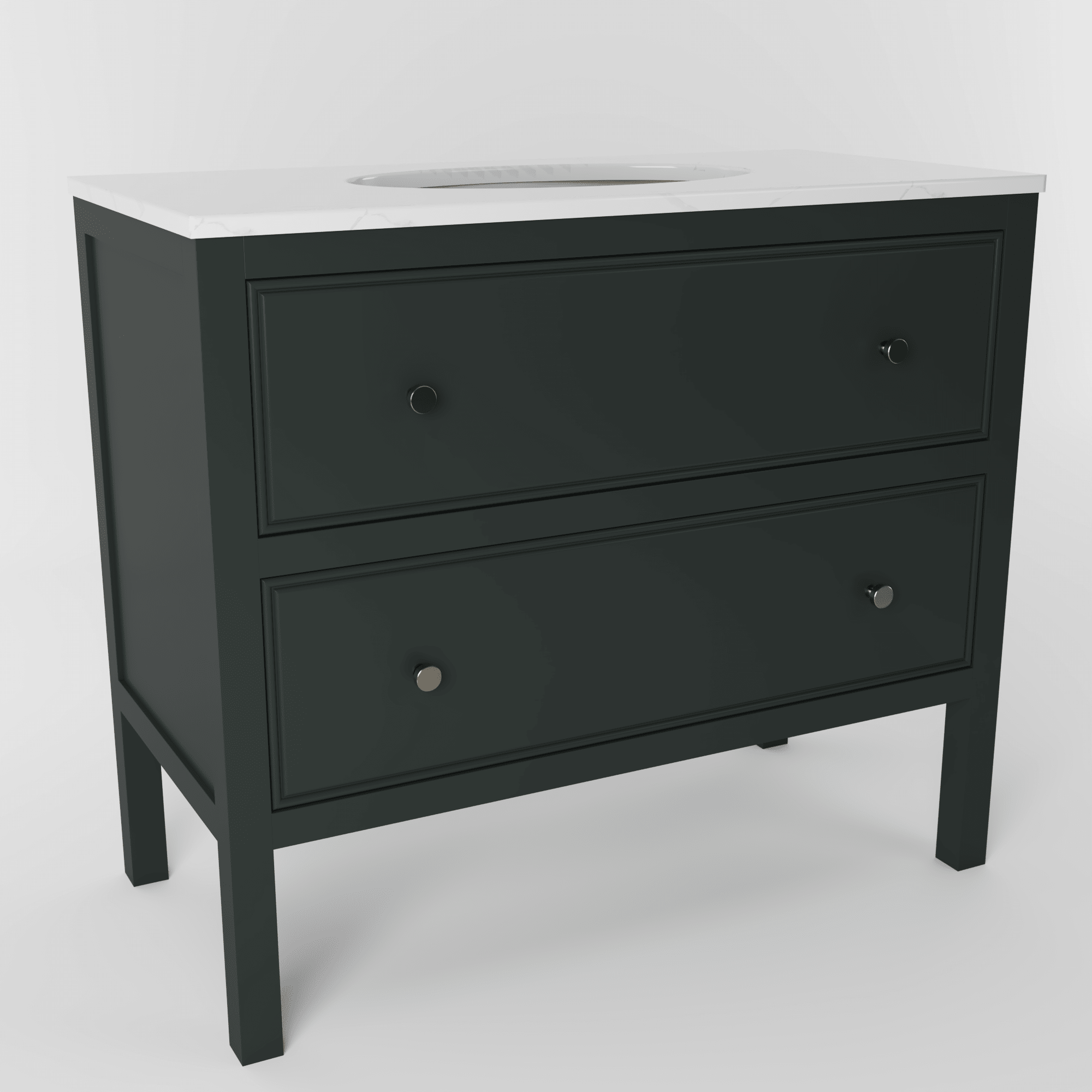 The Chester | Undermounted | Painted Beaded Vanity 1000mm Studio Green - Mockridge Design