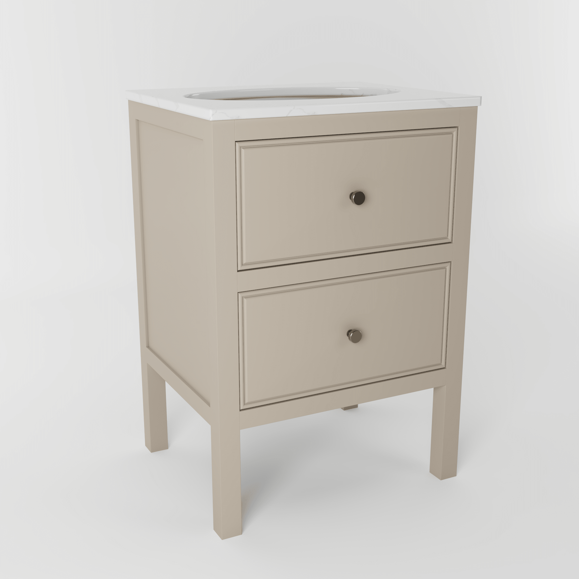 The Chester | Undermounted | Painted Beaded Vanity 600mm Elephants breath - Mockridge Design