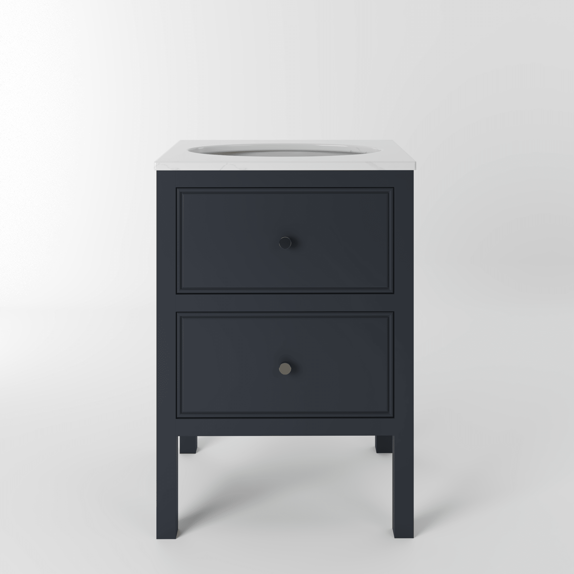 The Chester | Undermounted | Painted Beaded Vanity 600mm Railings - Mockridge Design