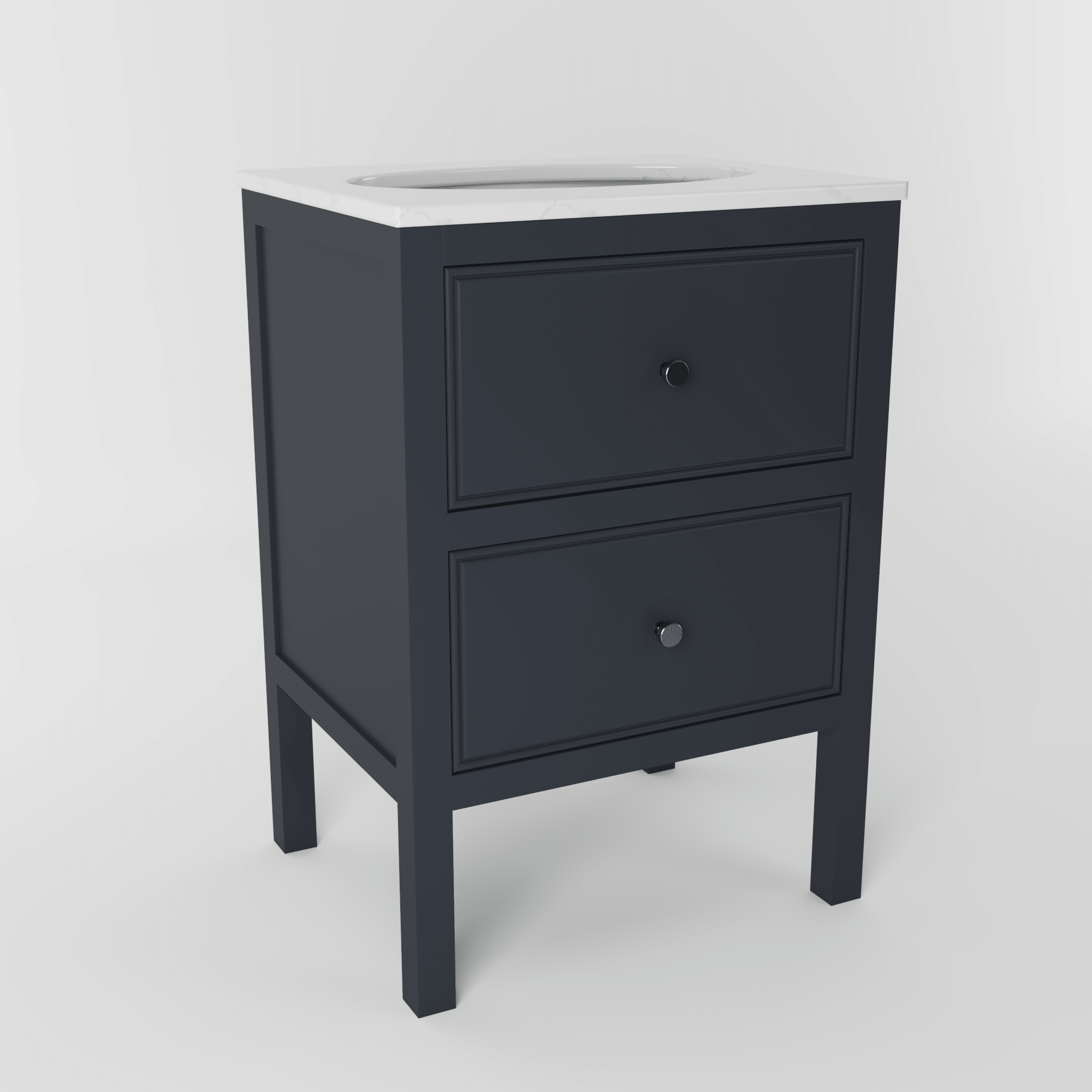 The Chester | Undermounted | Painted Beaded Vanity 600mm Railings - Mockridge Design