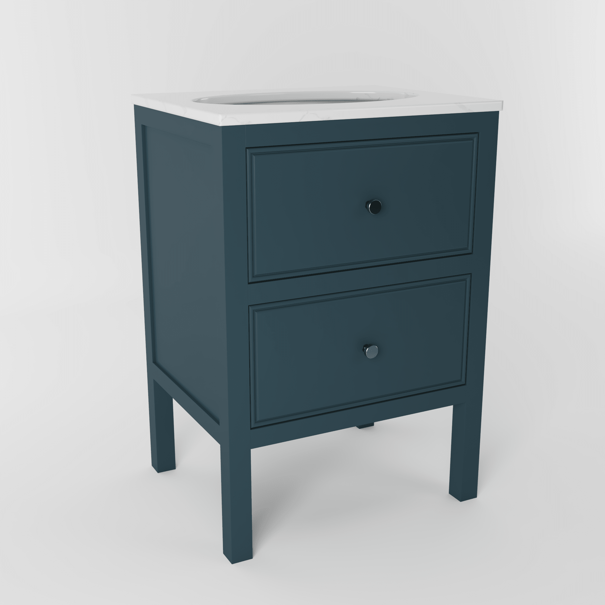 The Chester | Undermounted | Painted Beaded Vanity 600mm Stiffkey Blue - Mockridge Design