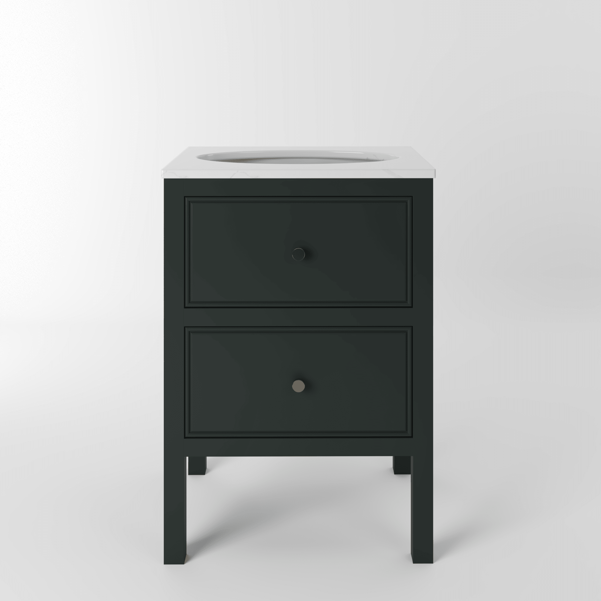 The Chester | Undermounted | Painted Beaded Vanity 600mm Studio Green - Mockridge Design