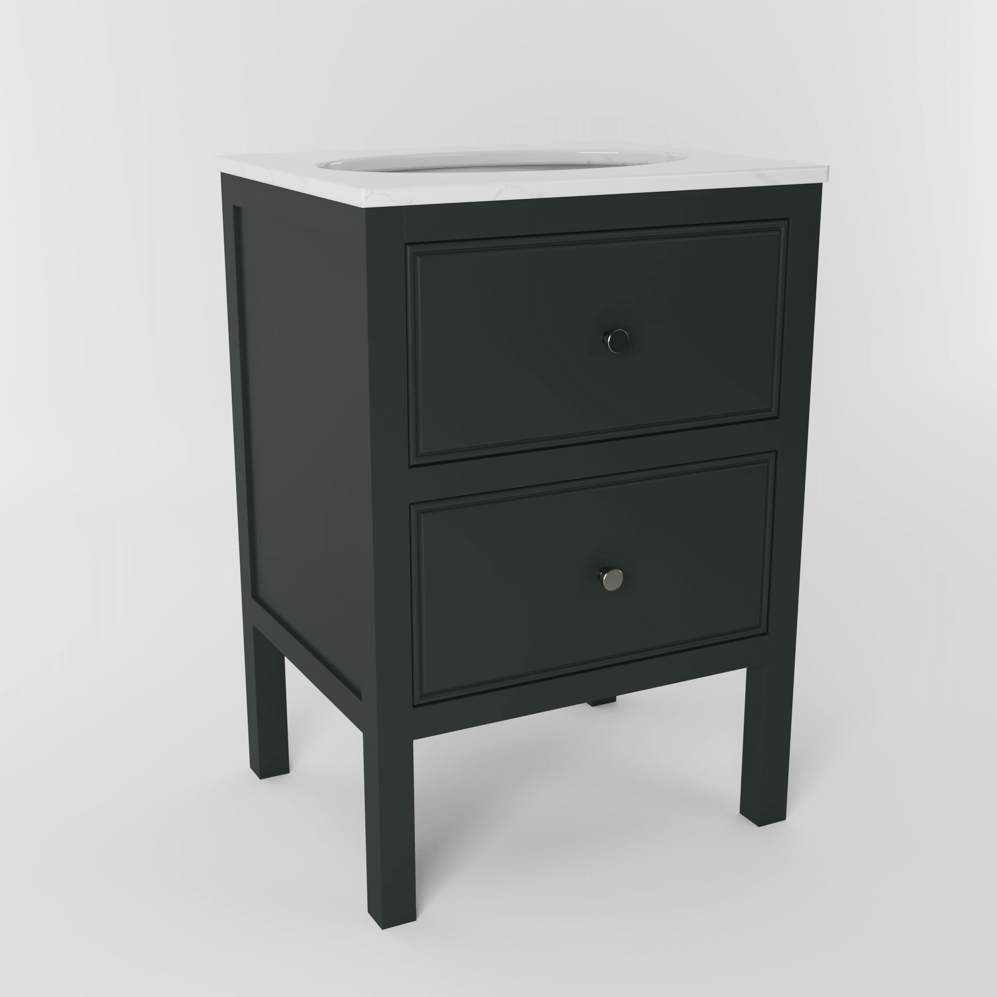 The Chester | Undermounted | Painted Beaded Vanity 600mm Studio Green - Mockridge Design
