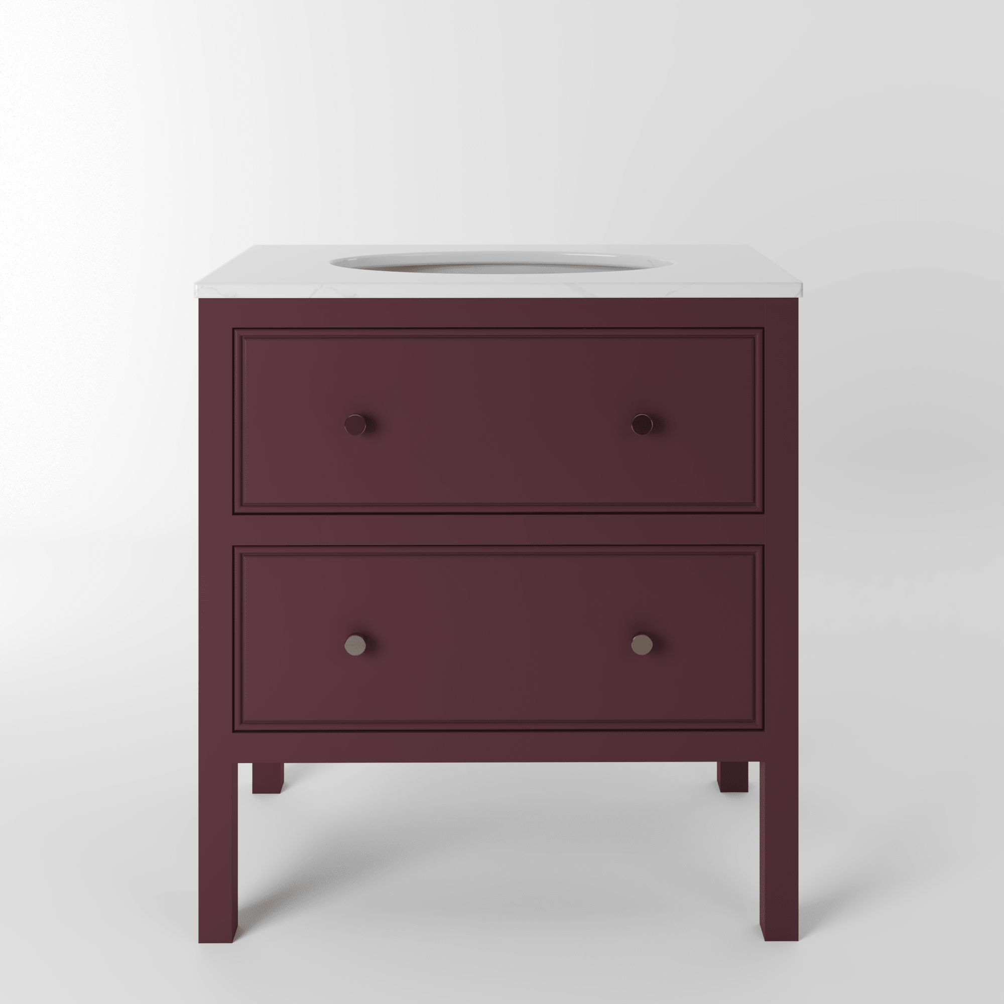 The Chester | Undermounted | Painted Beaded Vanity 800mm Brinjal - Mockridge Design
