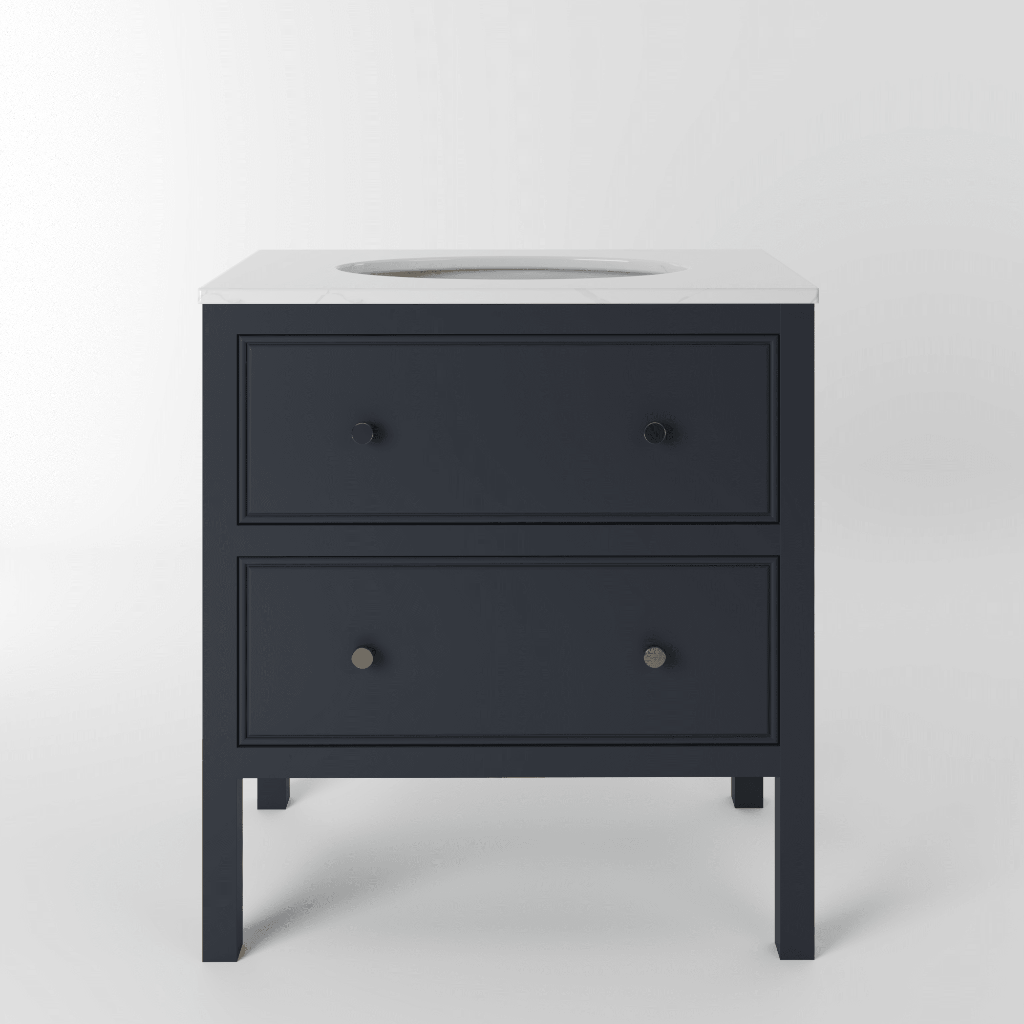 The Chester | Undermounted | Painted Beaded Vanity 800mm Railings - Mockridge Design