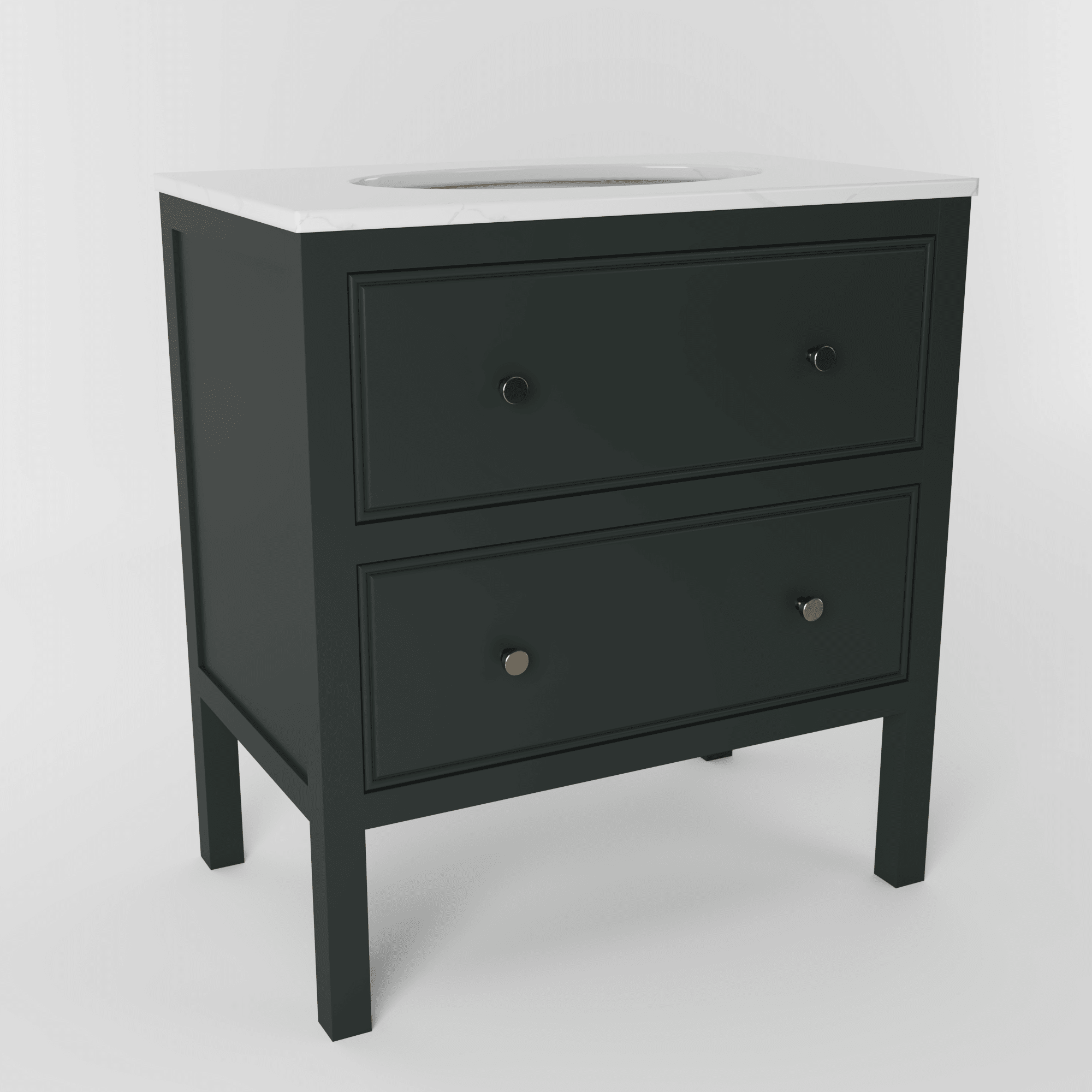 The Chester | Undermounted | Painted Beaded Vanity 800mm Studio Green - Mockridge Design