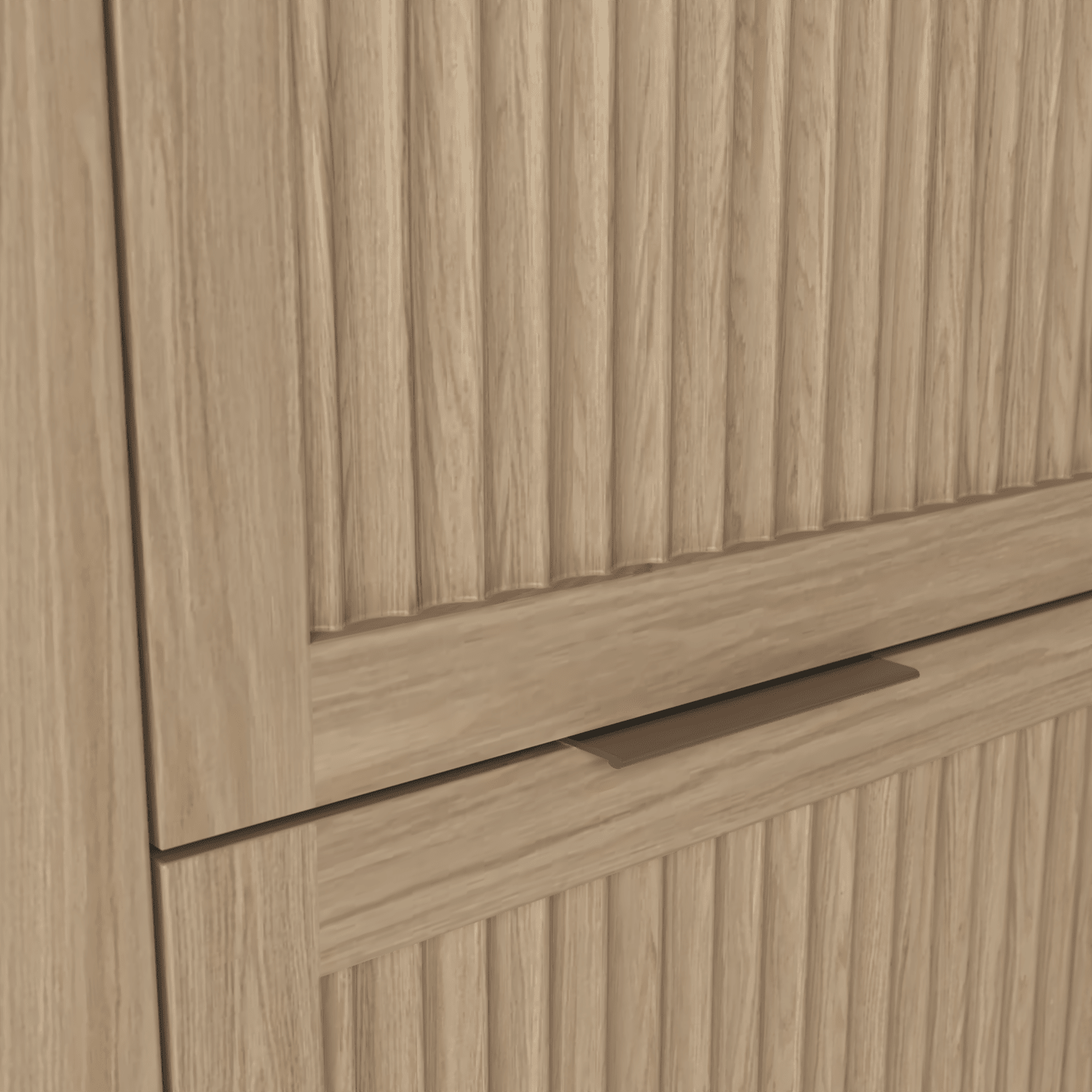 The Clifton | Oak Fluted Double Vanity 1600mm | Smoke 5% - Mockridge Design
