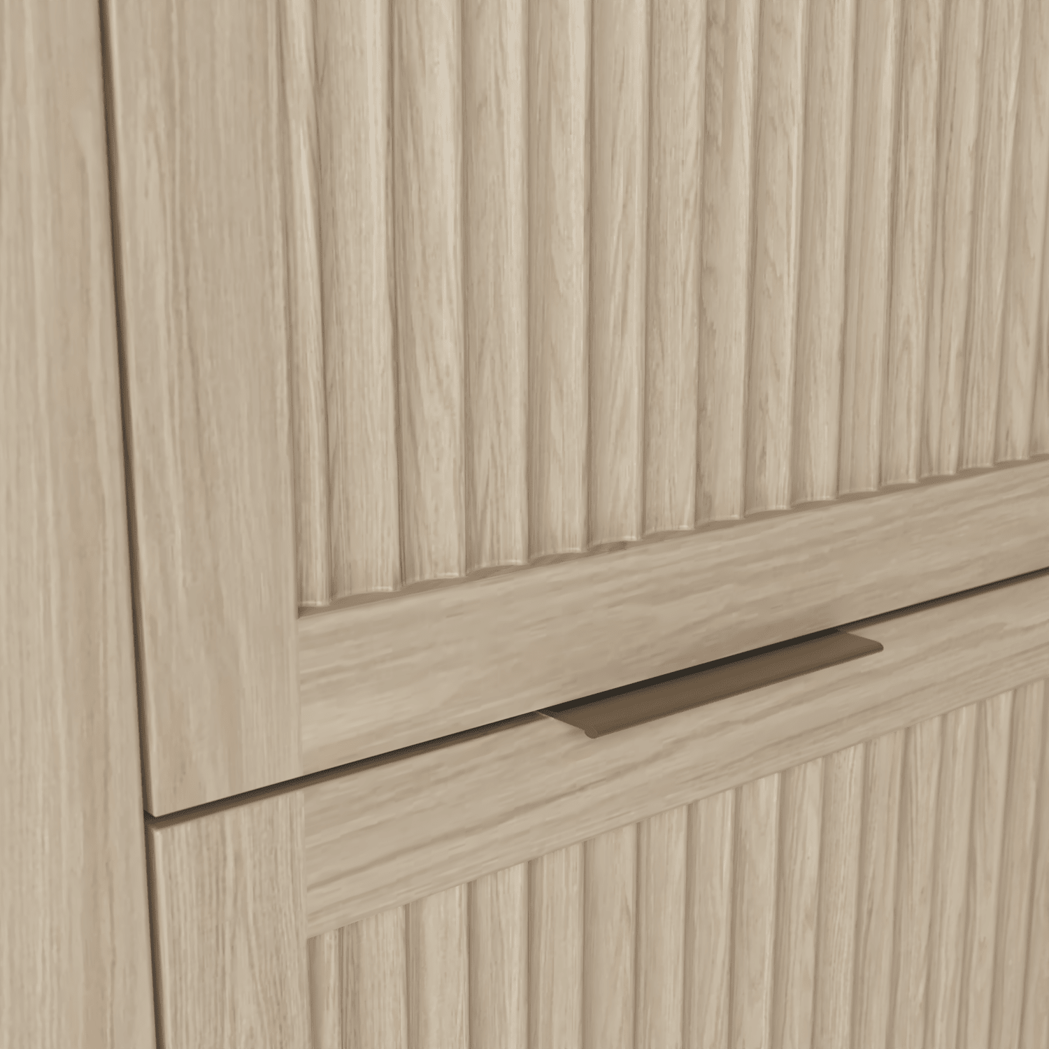 The Clifton | Oak Fluted Double Vanity 1600mm | White - Mockridge Design