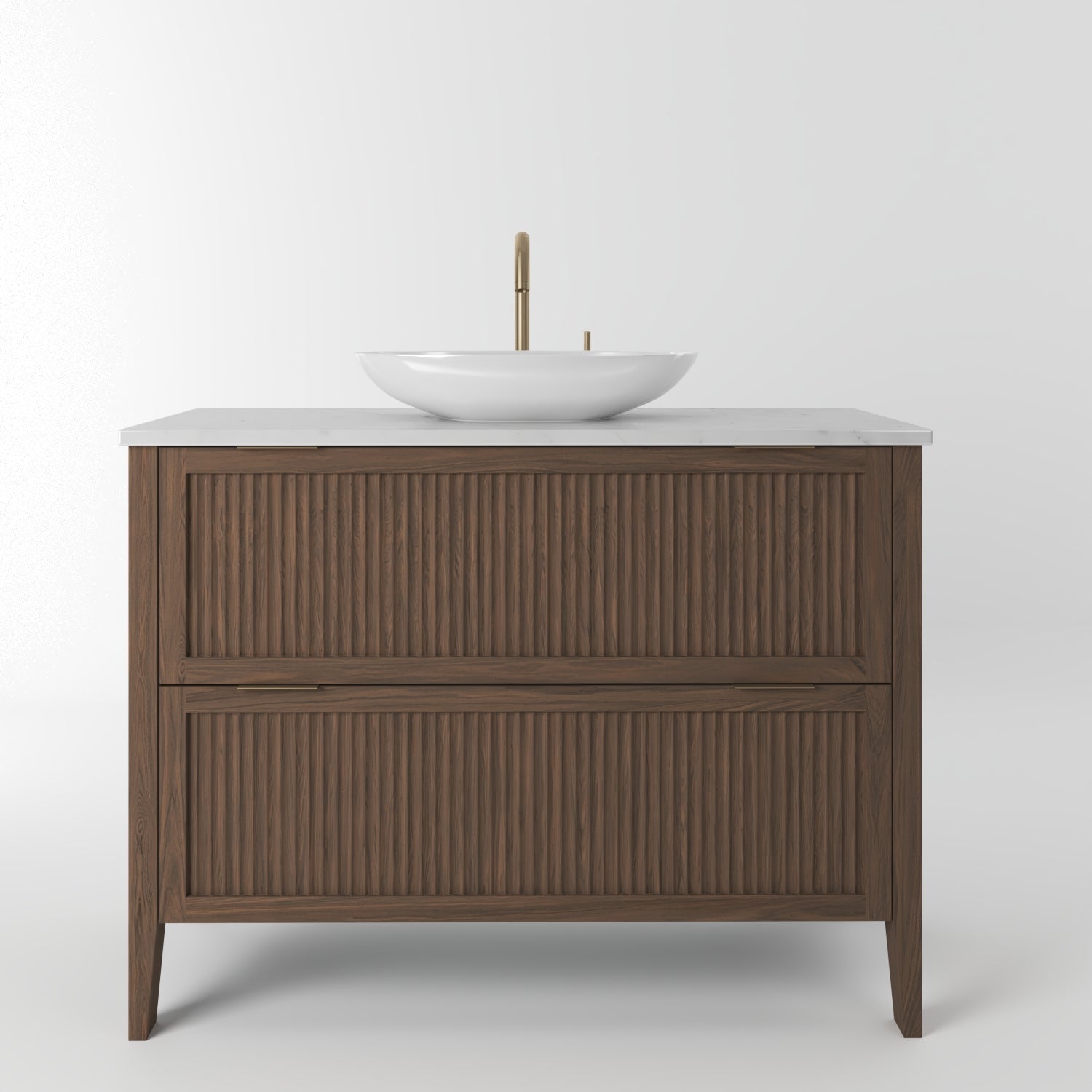 The Clifton | Oak Fluted Vanity 1000mm | Chocolate - Mockridge Design