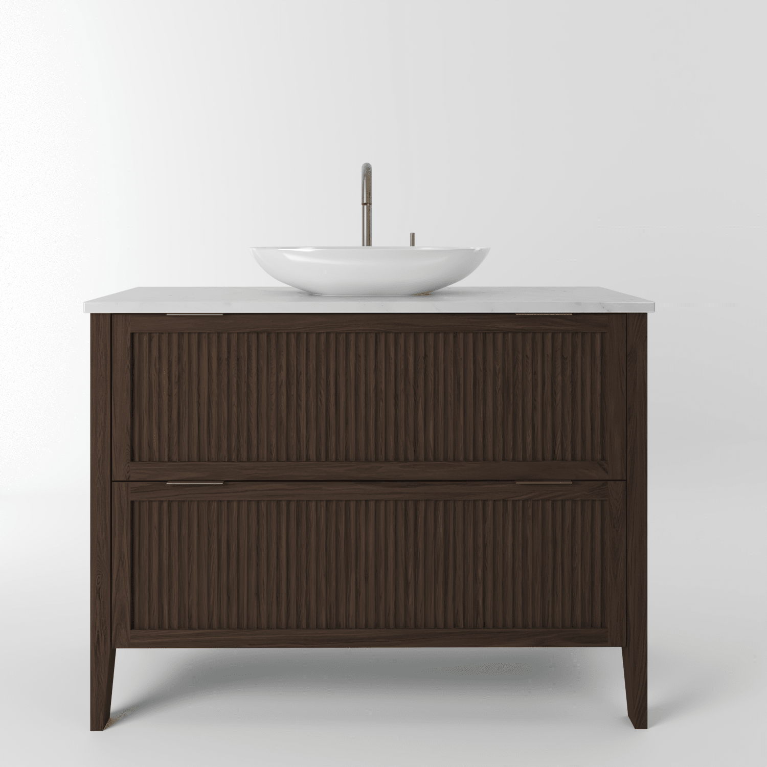 The Clifton | Oak Fluted Vanity 1000mm | Dark Roast - Mockridge Design