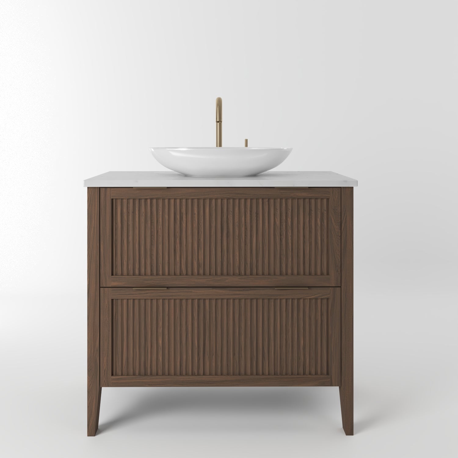The Clifton | Oak Fluted Vanity 800mm | Chocolate - Mockridge Design
