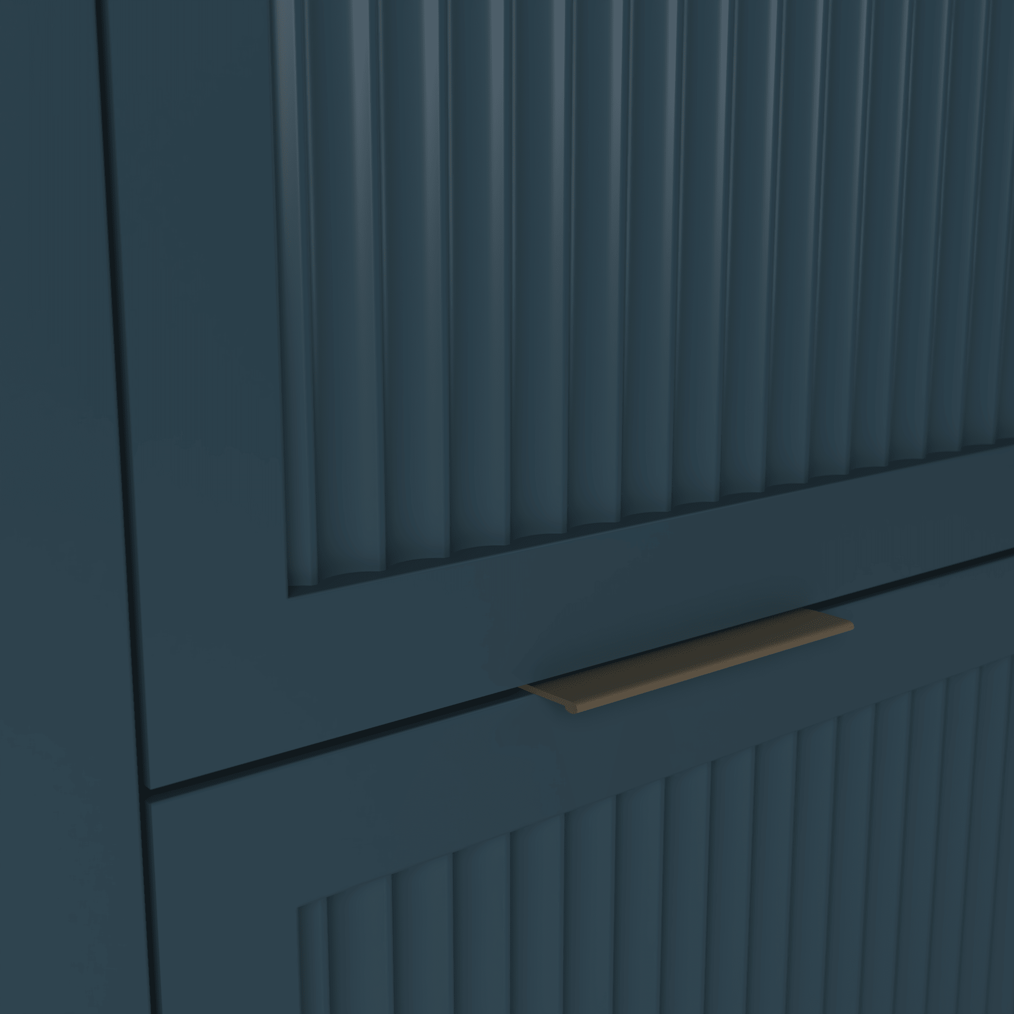 The Clifton | Painted Fluted Double Vanity 1200mm Stiffkey Blue - Mockridge Design