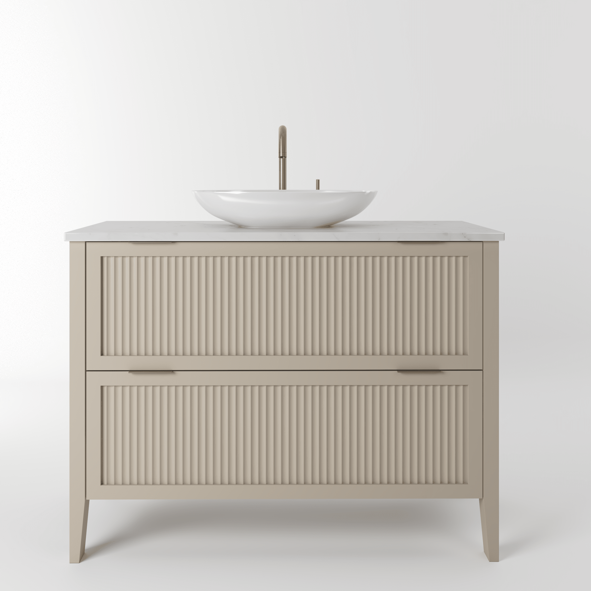 The Clifton | Painted Fluted Vanity 1000mm Elephants Breath - Mockridge Design