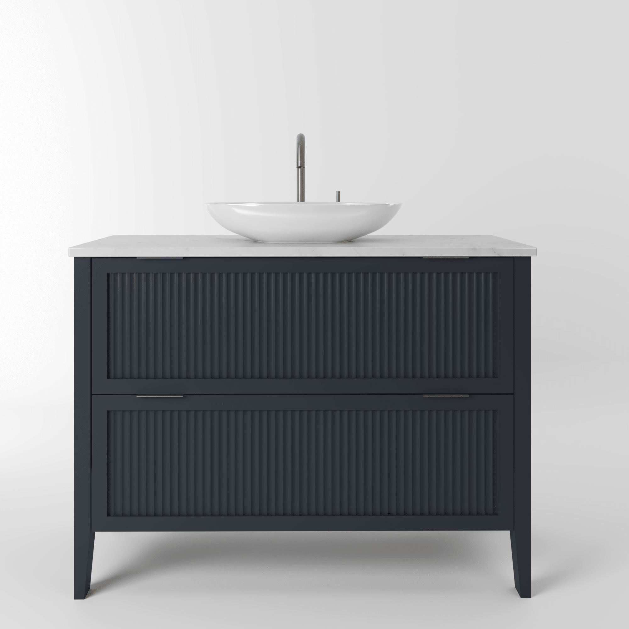 The Clifton | Painted Fluted Vanity 1000mm Railings - Mockridge Design