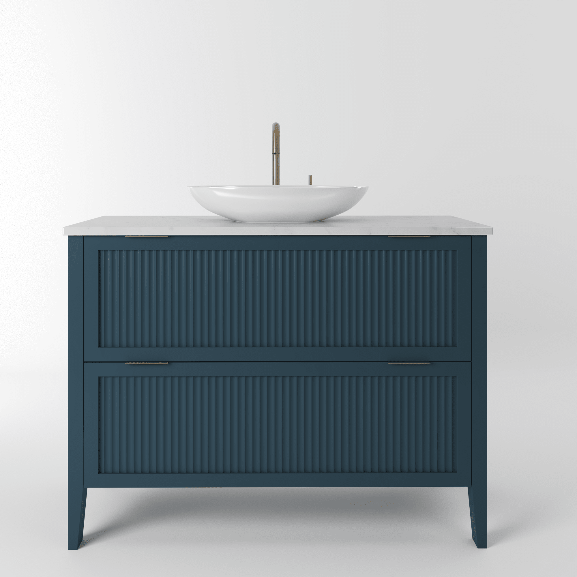 The Clifton | Painted Fluted Vanity 1000mm Stiffkey Blue - Mockridge Design