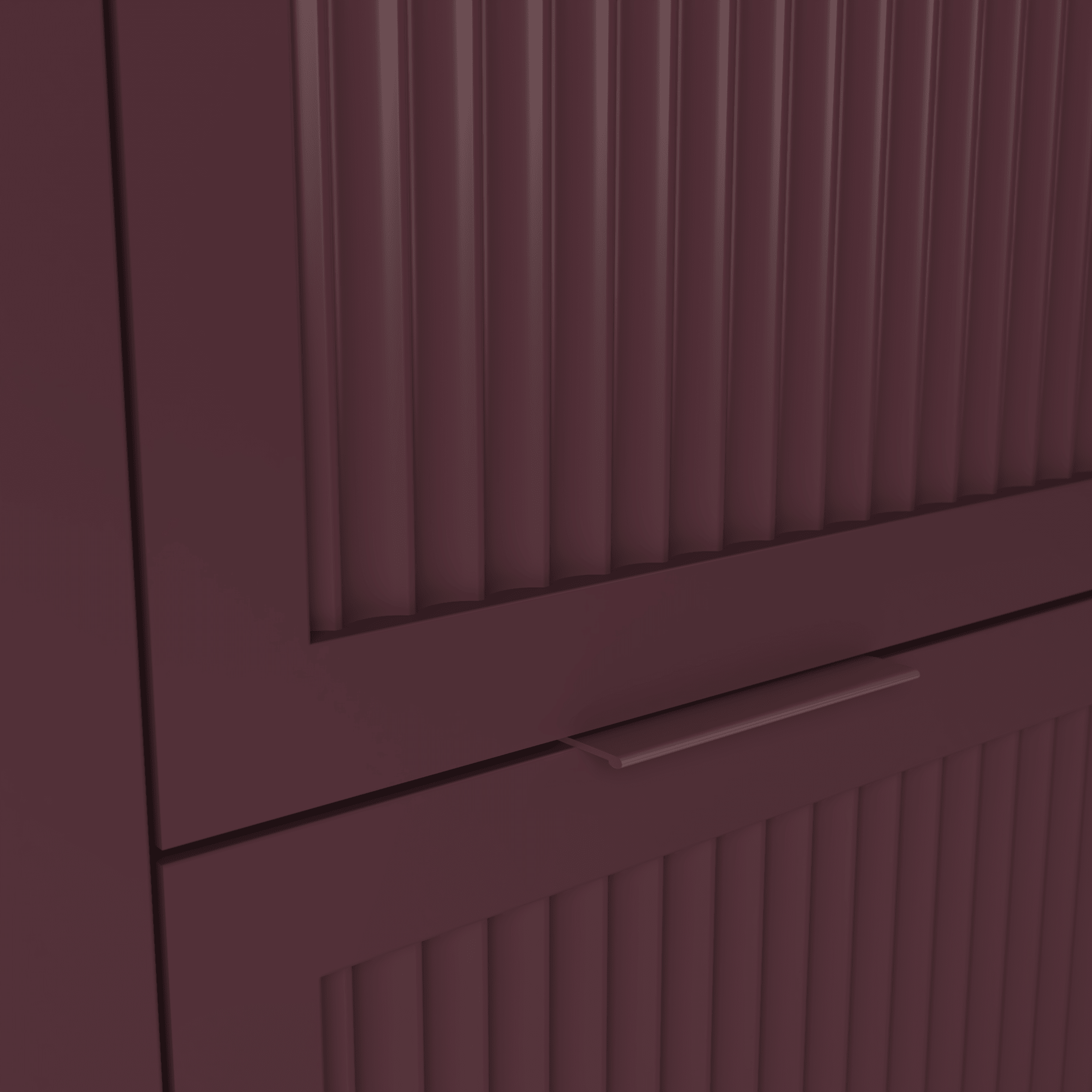 The Clifton | Painted Fluted Vanity 600mm Brinjal - Mockridge Design