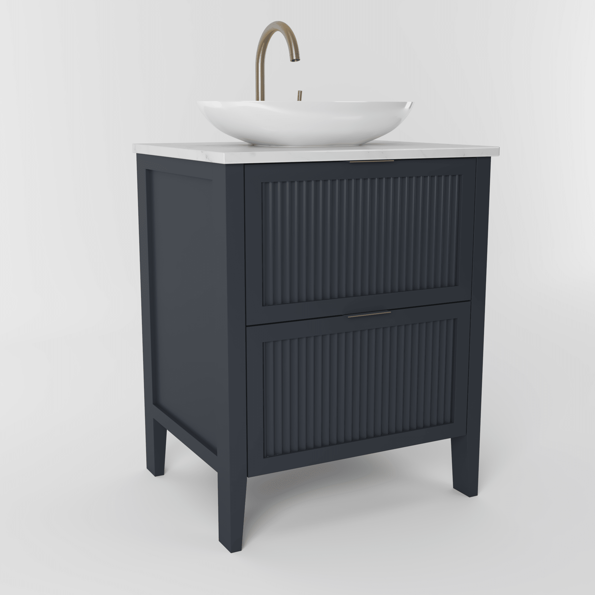 The Clifton | Painted Fluted Vanity 600mm Railings - Mockridge Design
