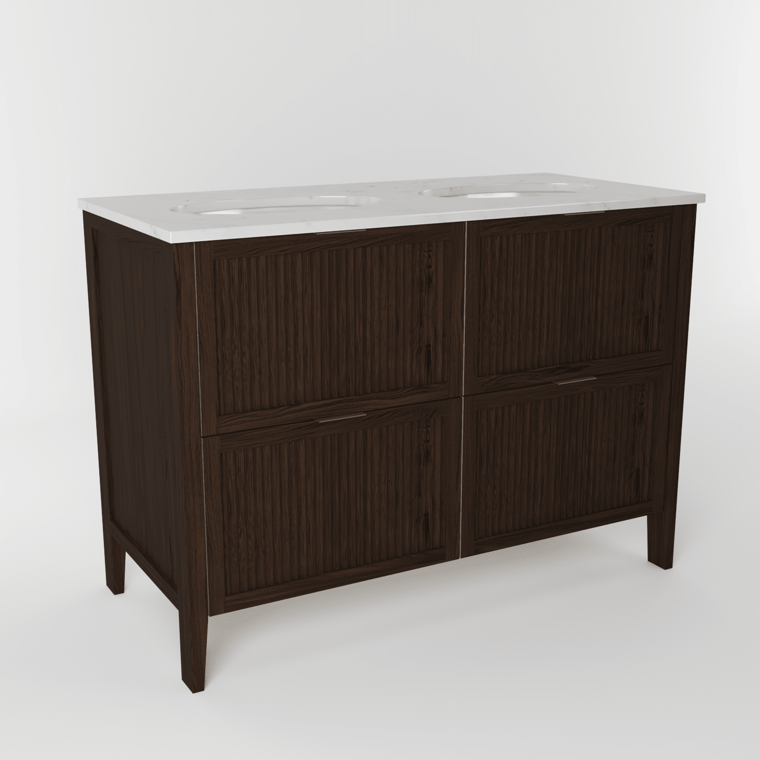 The Clifton | Undermounted | Oak Fluted Double Vanity 1200mm | Espresso - Mockridge Design