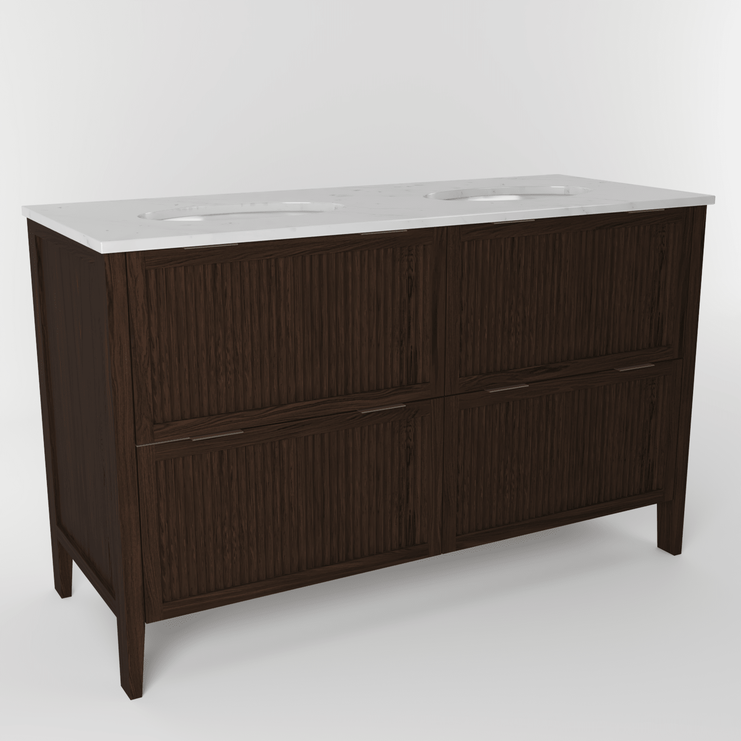 The Clifton | Undermounted | Oak Fluted Double Vanity 1400mm | Espresso - Mockridge Design