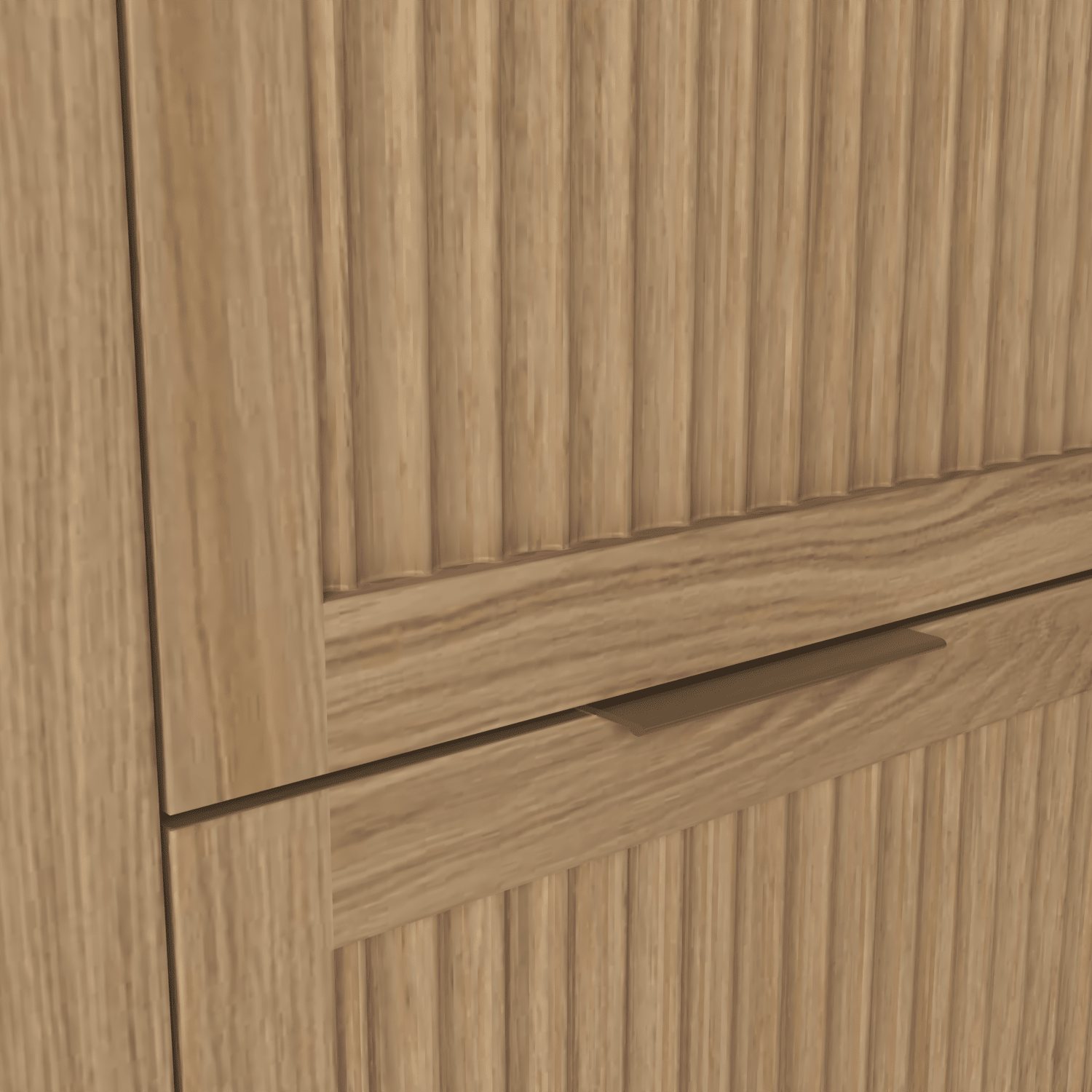 The Clifton | Undermounted | Oak Fluted Double Vanity 1600mm | Natural - Mockridge Design