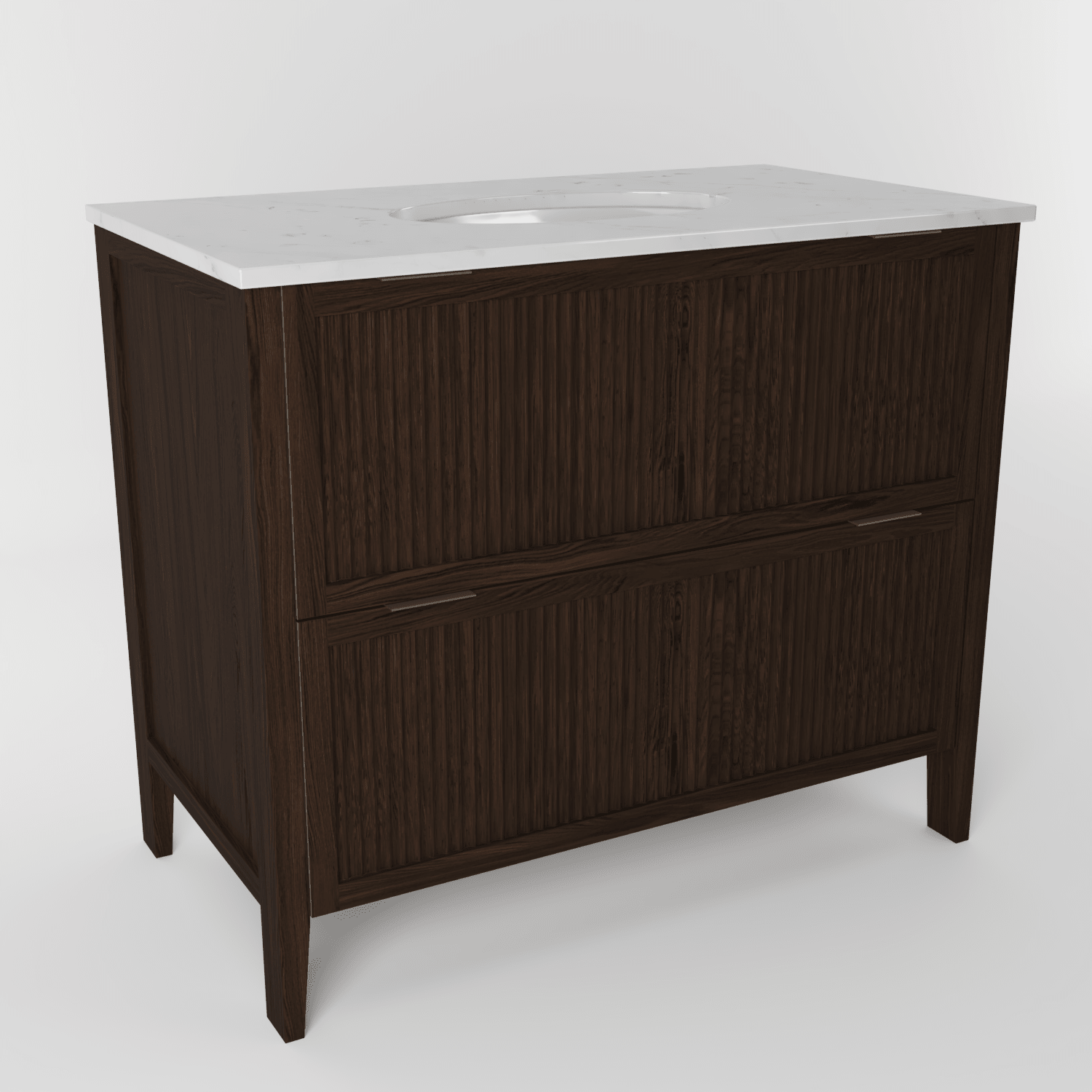 The Clifton | Undermounted | Oak Fluted Vanity 1000mm | Espresso - Mockridge Design